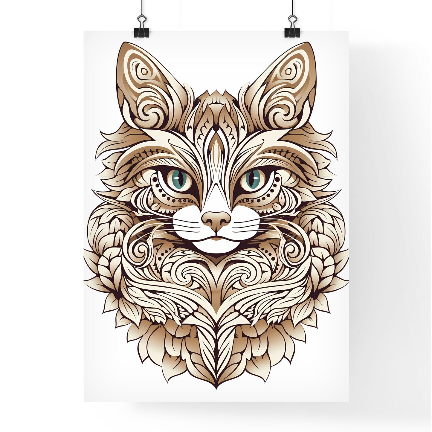 Cat With Ornate Patterns Art Print Default Title