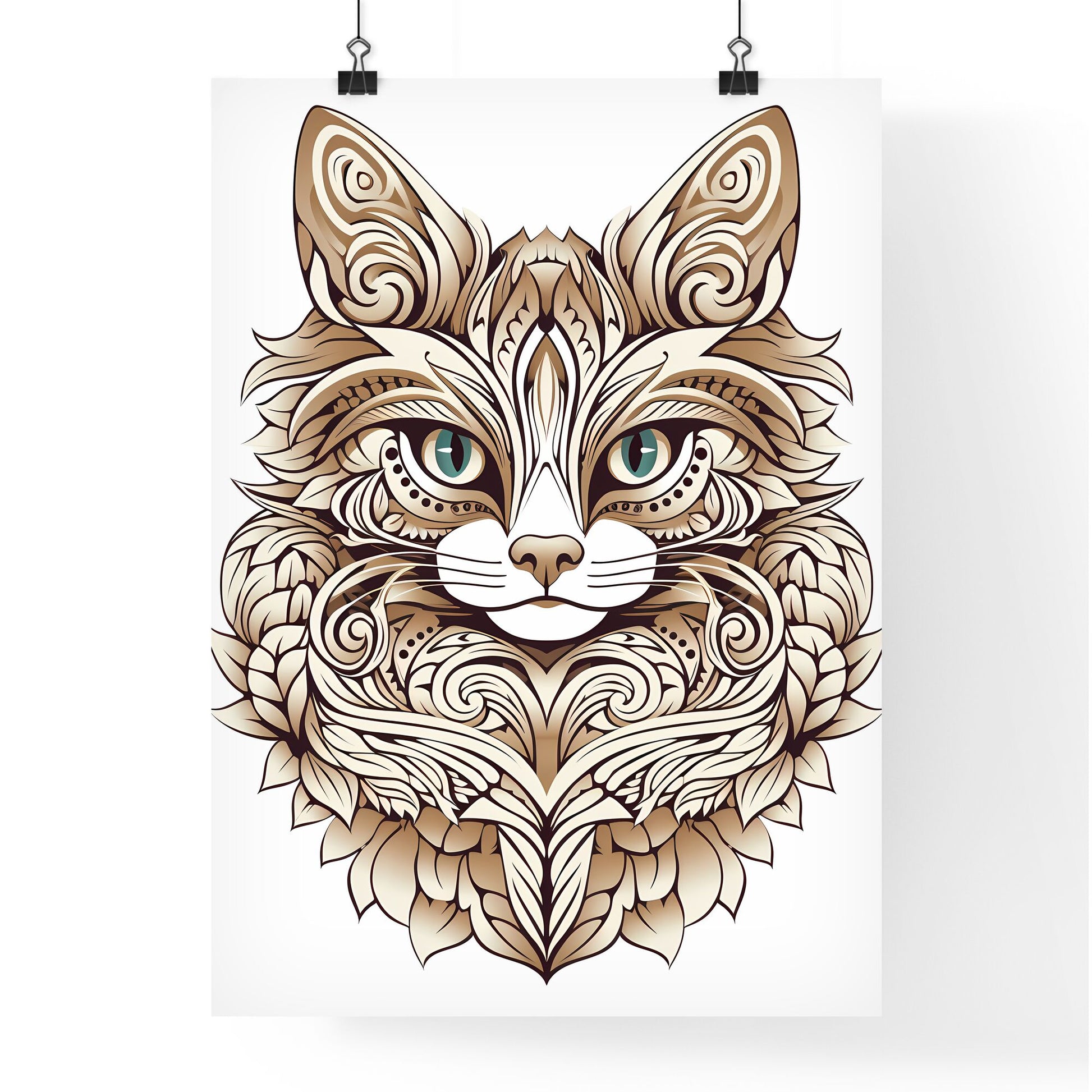 Cat With Ornate Patterns Art Print Default Title