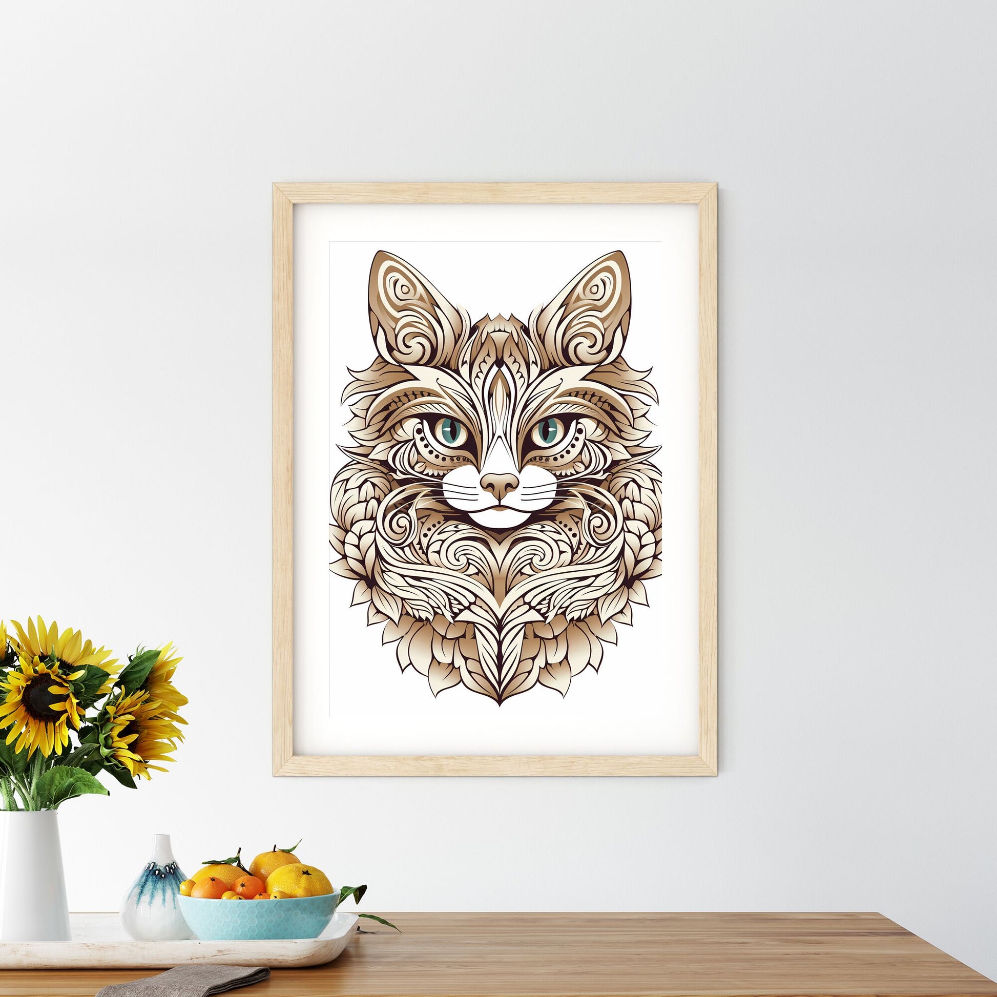 Cat With Ornate Patterns Art Print Default Title