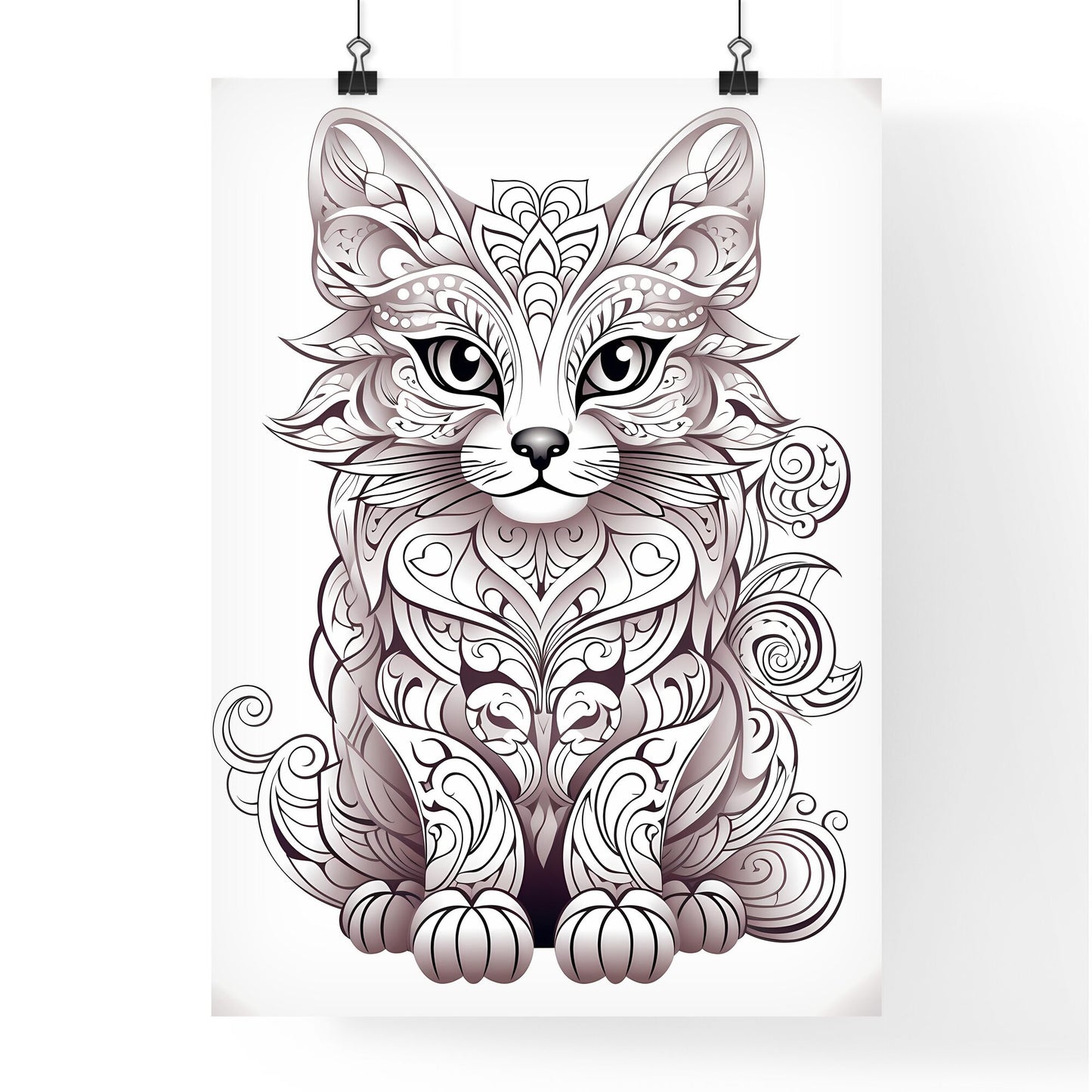 Cat With Ornate Patterns Art Print Default Title