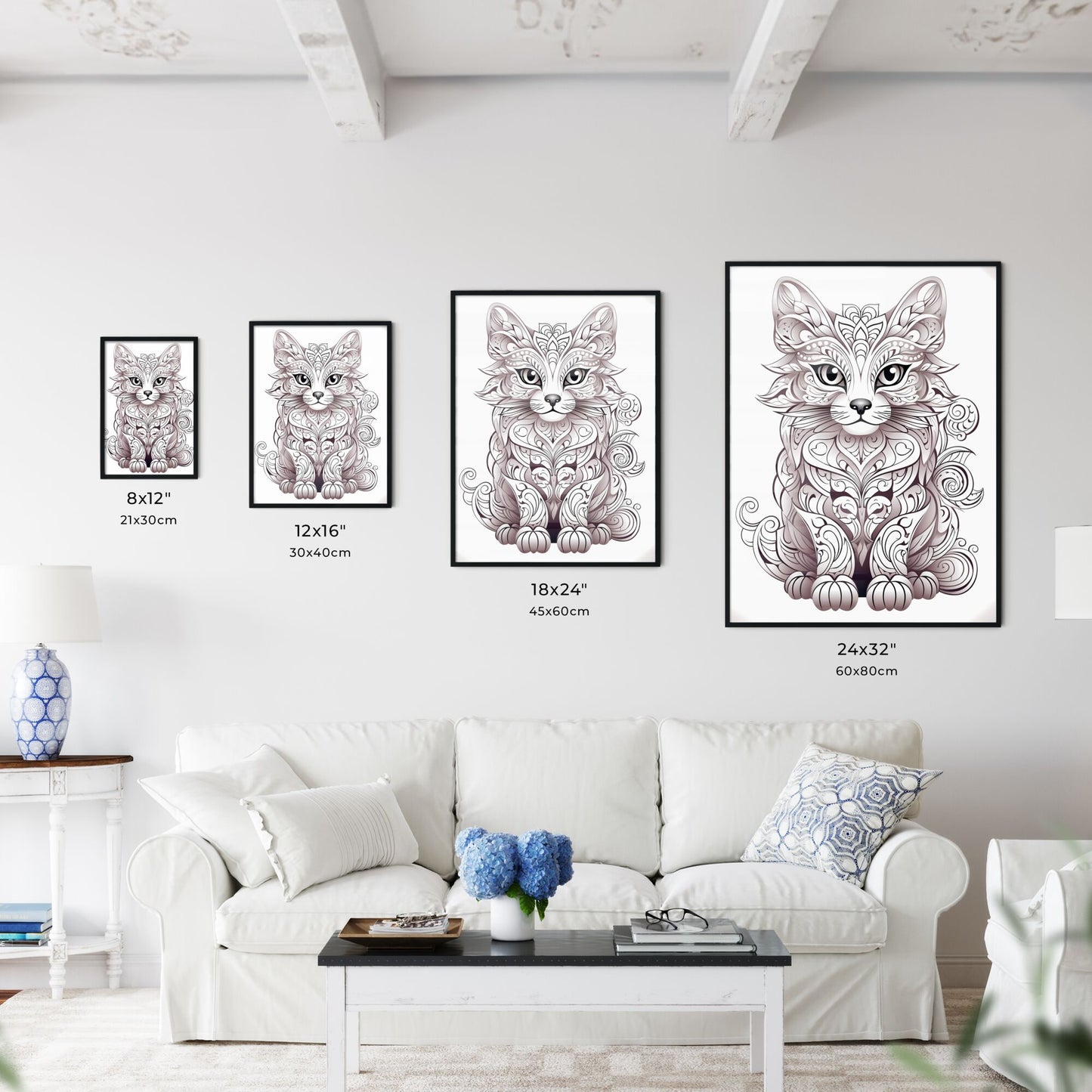 Cat With Ornate Patterns Art Print Default Title