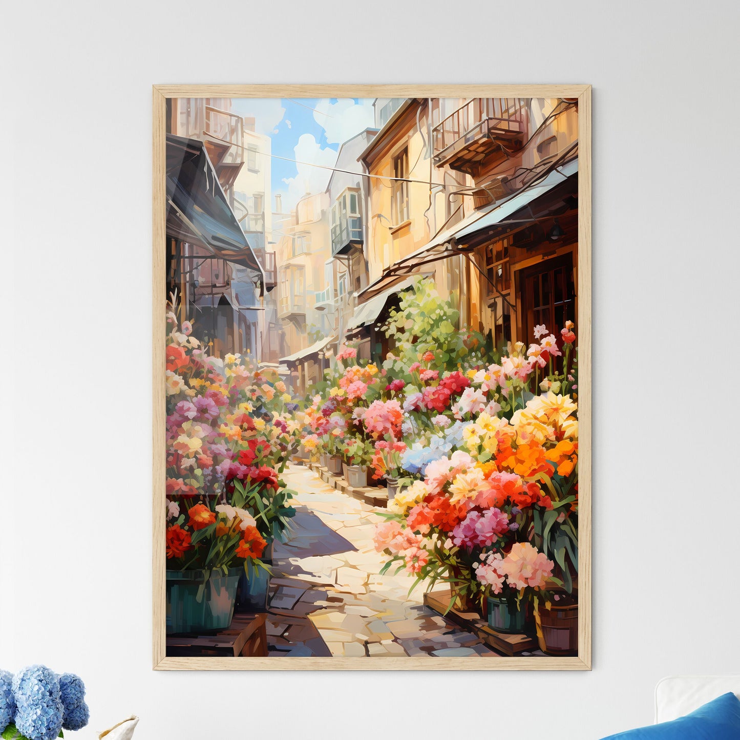 Street With Flowers In Pots Art Print Default Title