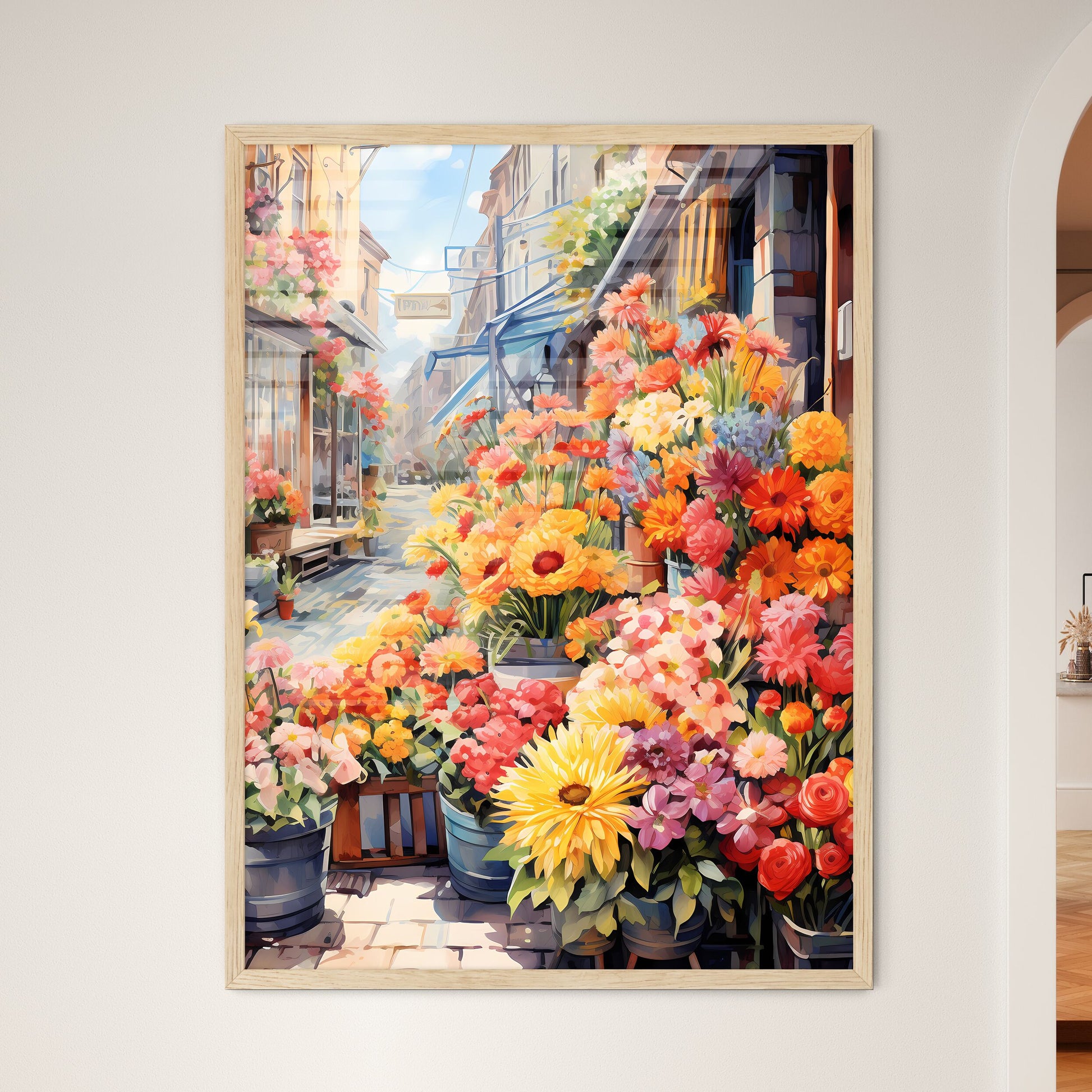 Street With Flowers On It Art Print Default Title