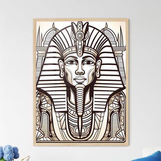 Black And White Drawing Of A Man In A Egyptian Garment Art Print Default Title