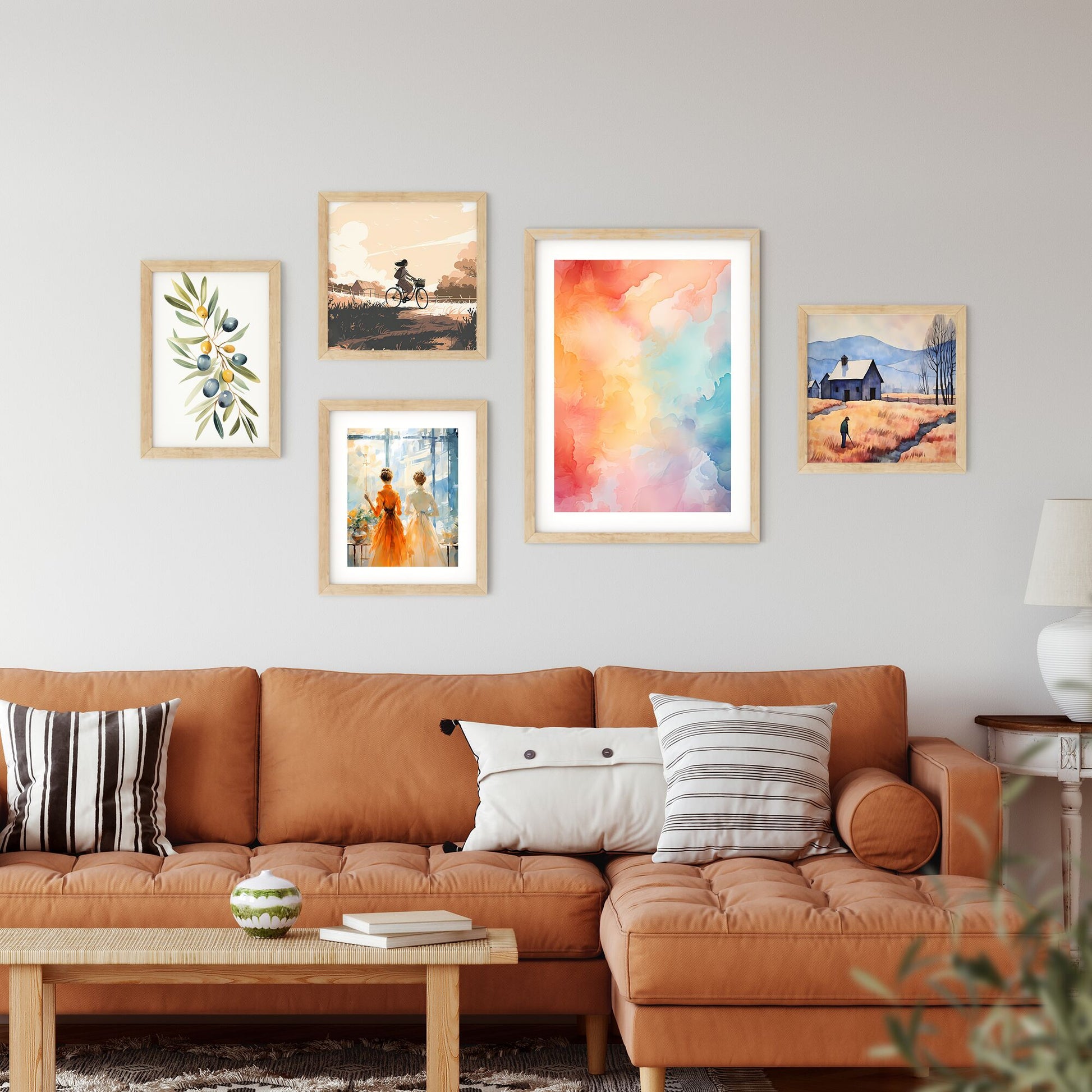 Colorful Background With Different Shades Of Blue And Orange Art Print Default Title