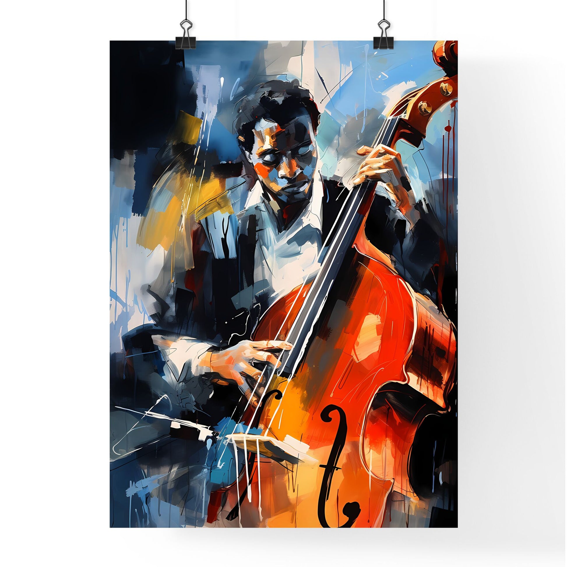 Man Playing A Cello Art Print Default Title