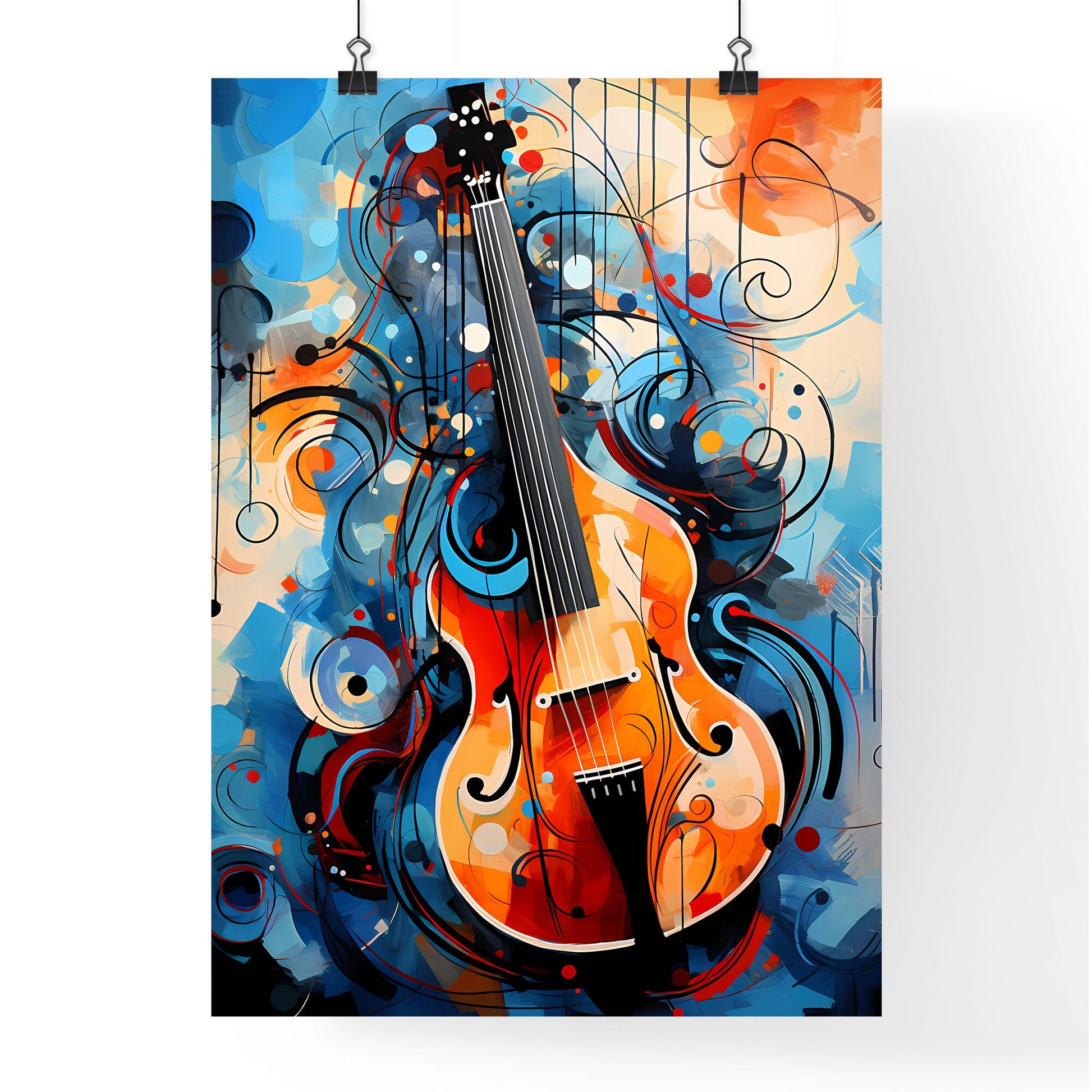 Painting Of A Guitar Art Print Default Title