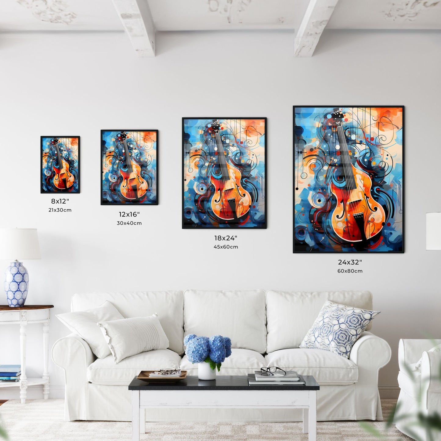 Painting Of A Guitar Art Print Default Title