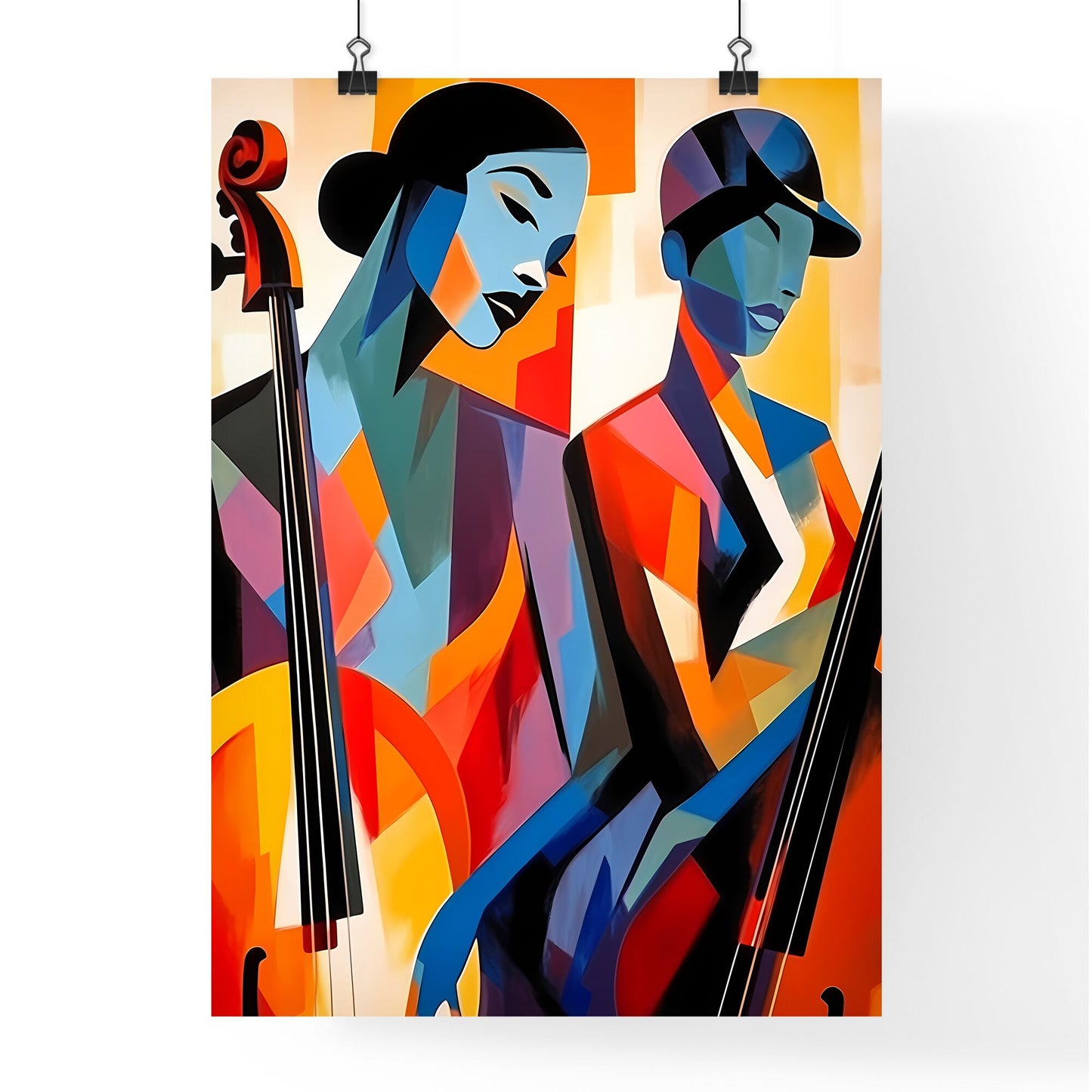 Painting Of A Couple Of Women Playing A Violin Art Print Default Title