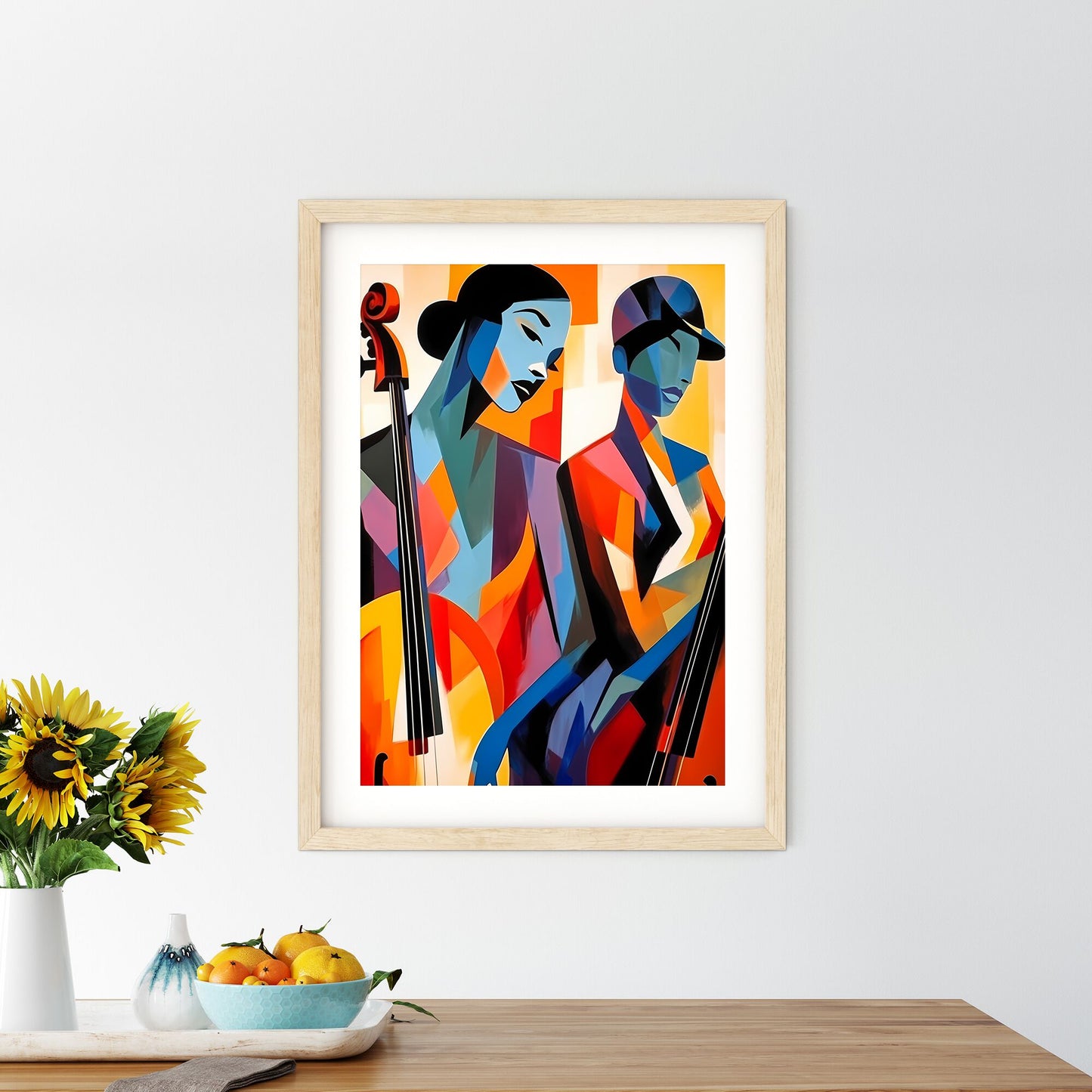 Painting Of A Couple Of Women Playing A Violin Art Print Default Title