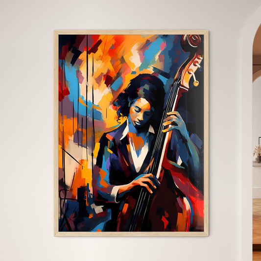 Woman Playing A Double Bass Art Print Default Title