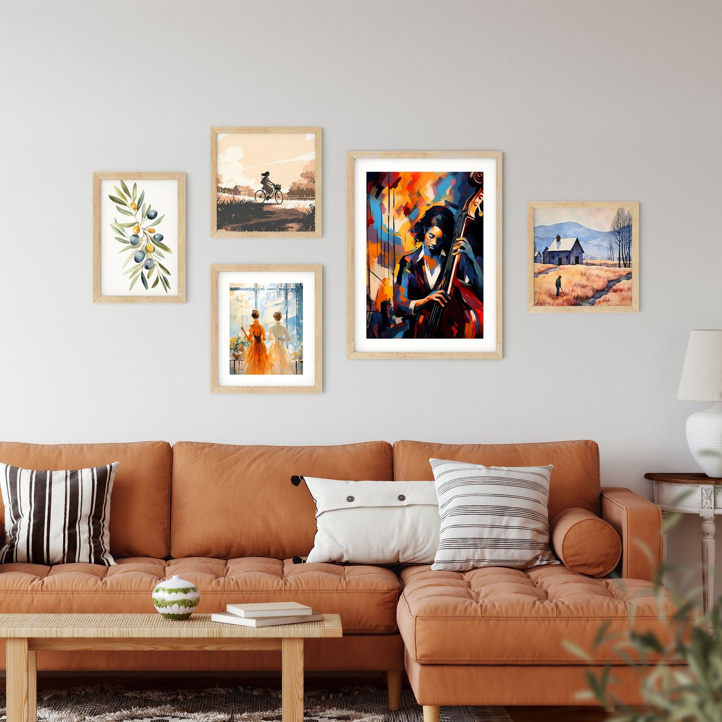 Woman Playing A Double Bass Art Print Default Title