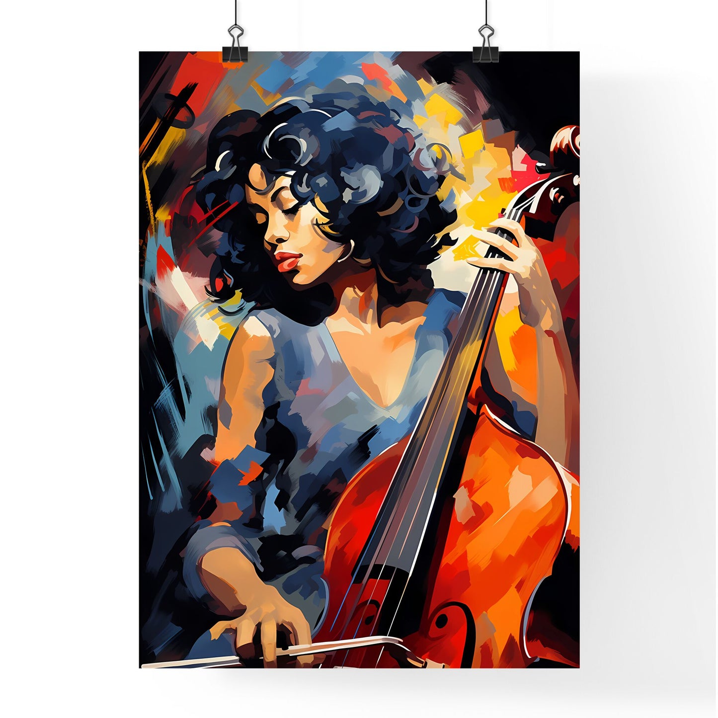 Woman Playing A Cello Art Print Default Title