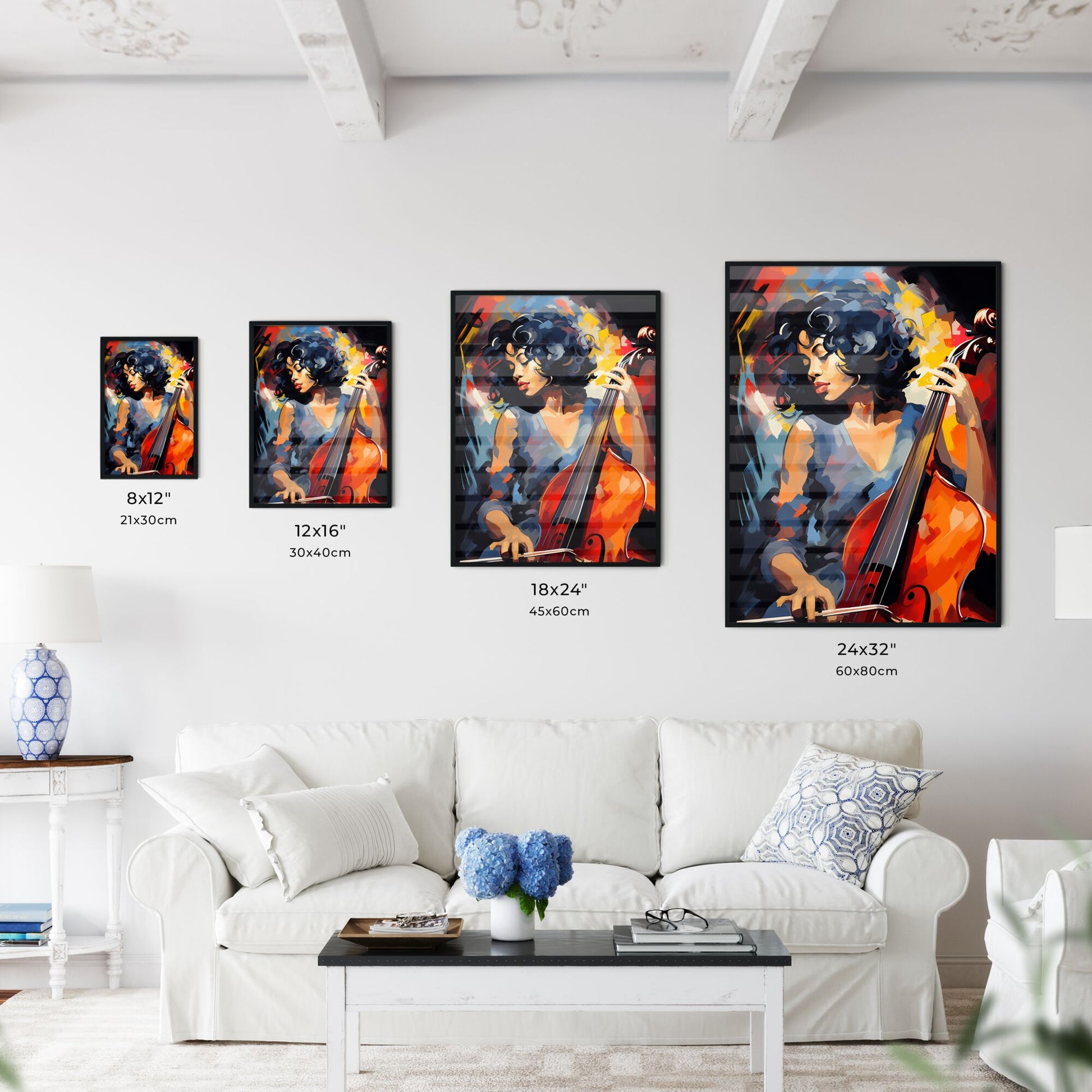 Woman Playing A Cello Art Print Default Title