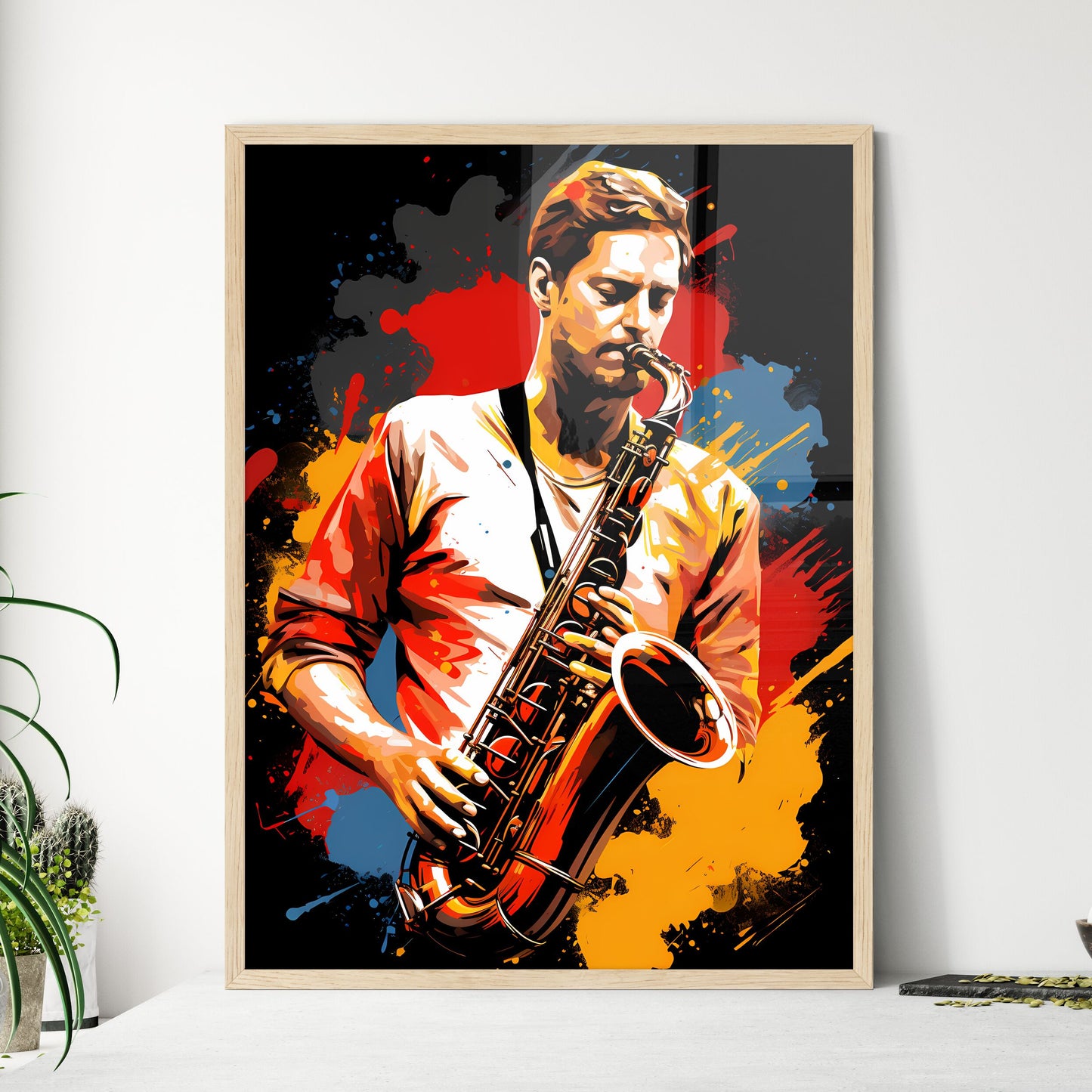 Man Playing A Saxophone Art Print Default Title