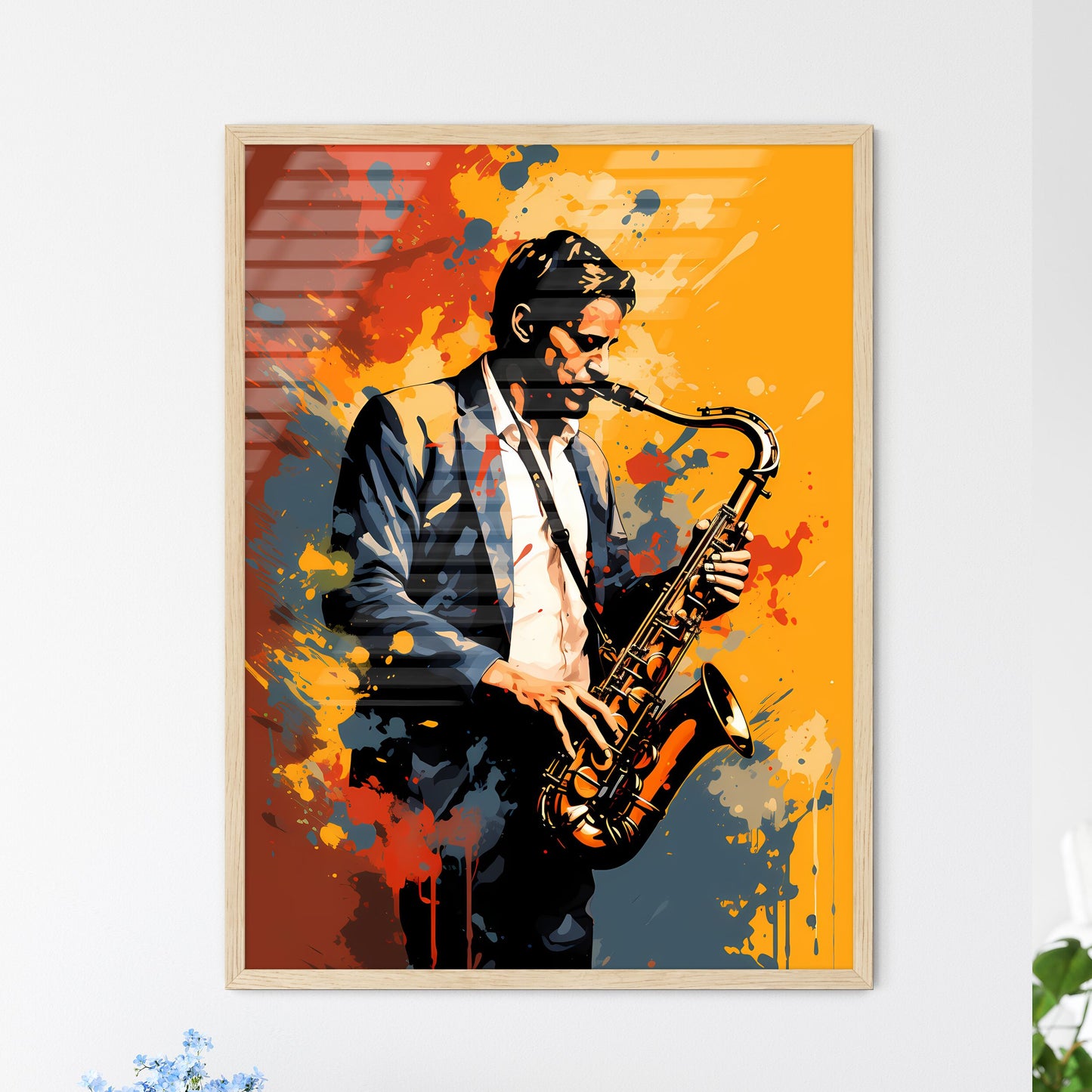 Man Playing A Saxophone Art Print Default Title