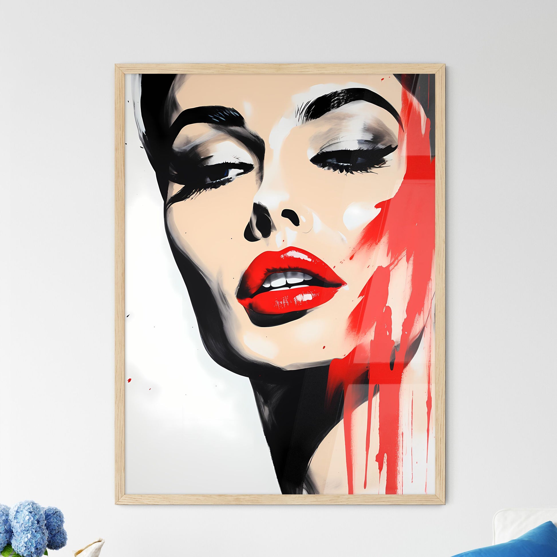 Painting Of A Woman With Red Lipstick Art Print Default Title