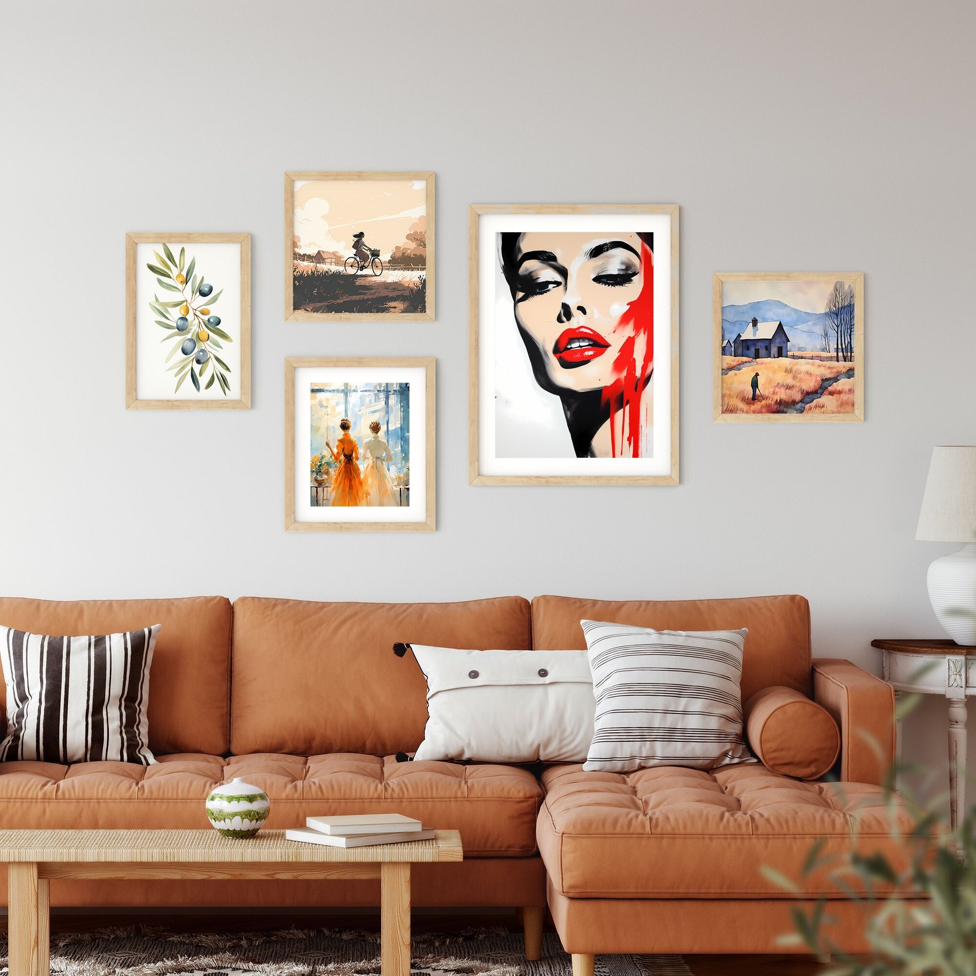 Painting Of A Woman With Red Lipstick Art Print Default Title