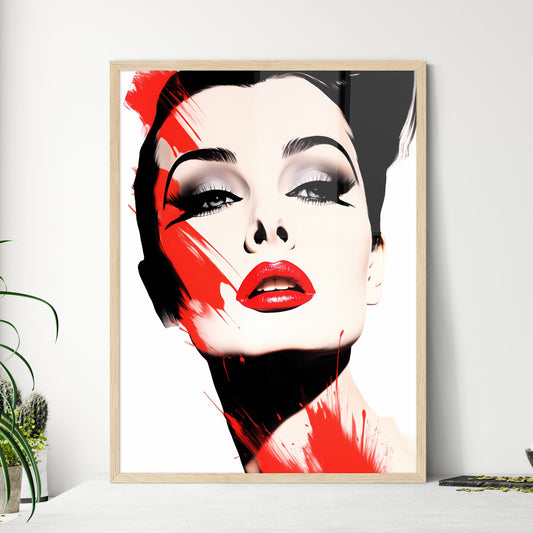 Woman With Red Lips And Makeup Art Print Default Title