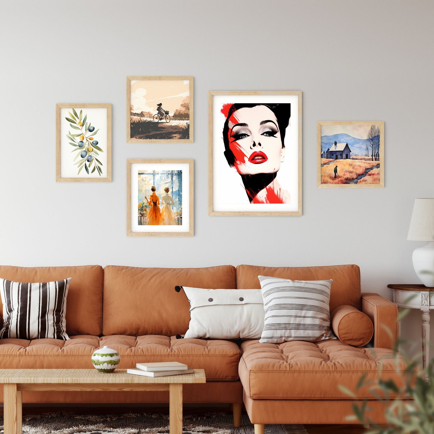 Woman With Red Lips And Makeup Art Print Default Title