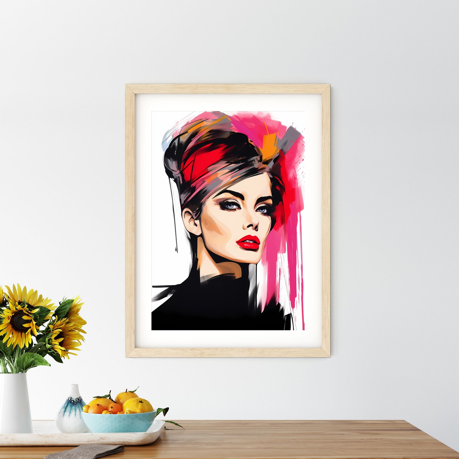 Woman With Red Lipstick Art Print Default Title