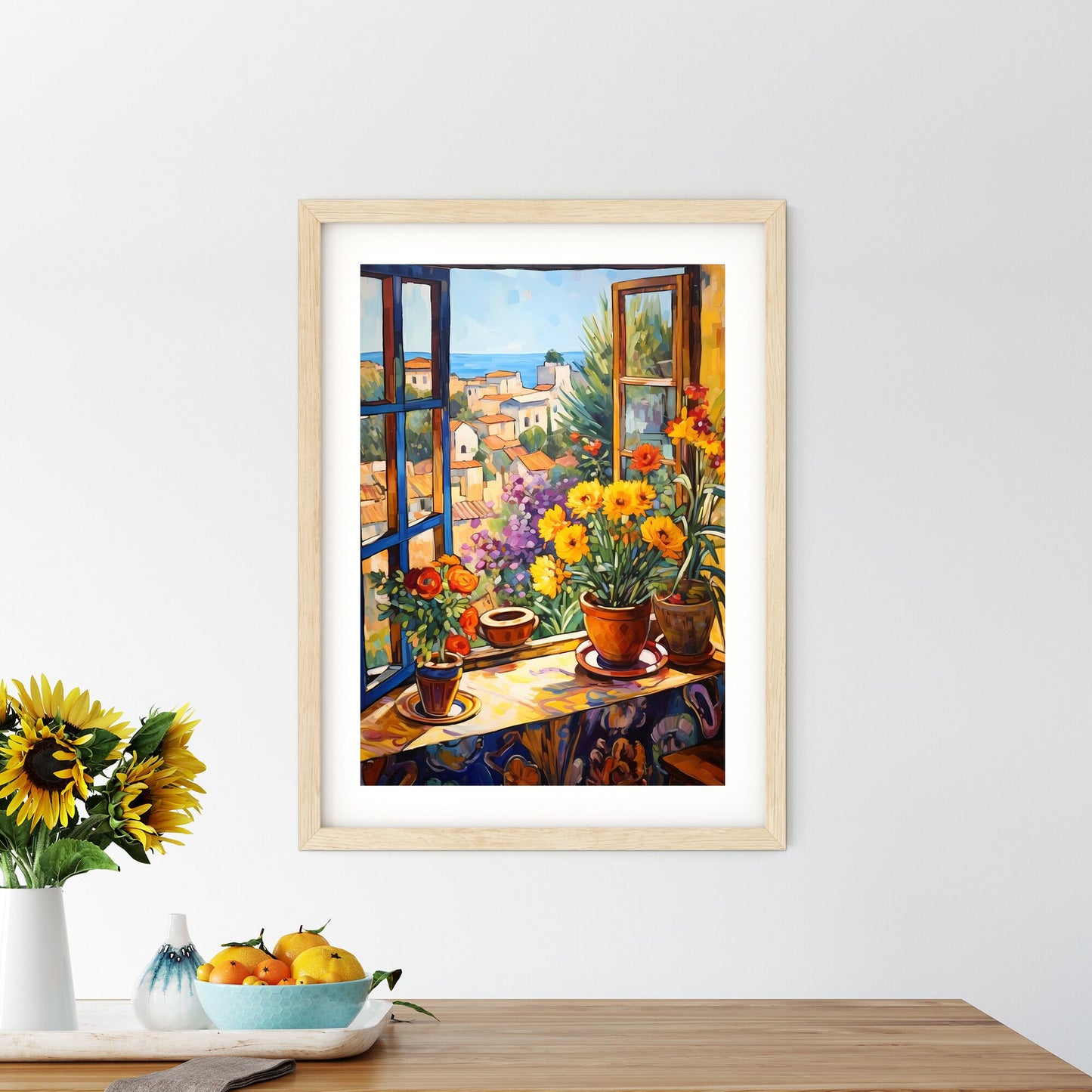 Painting Of Flowers On A Window Sill Art Print Default Title