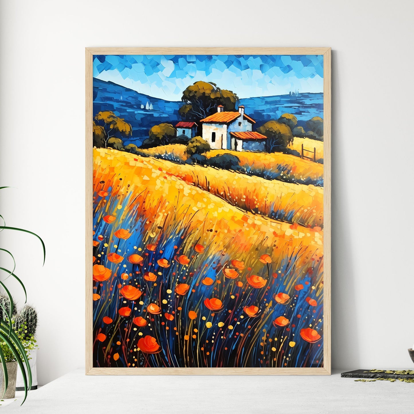 Painting Of A House In A Field Of Flowers Art Print Default Title