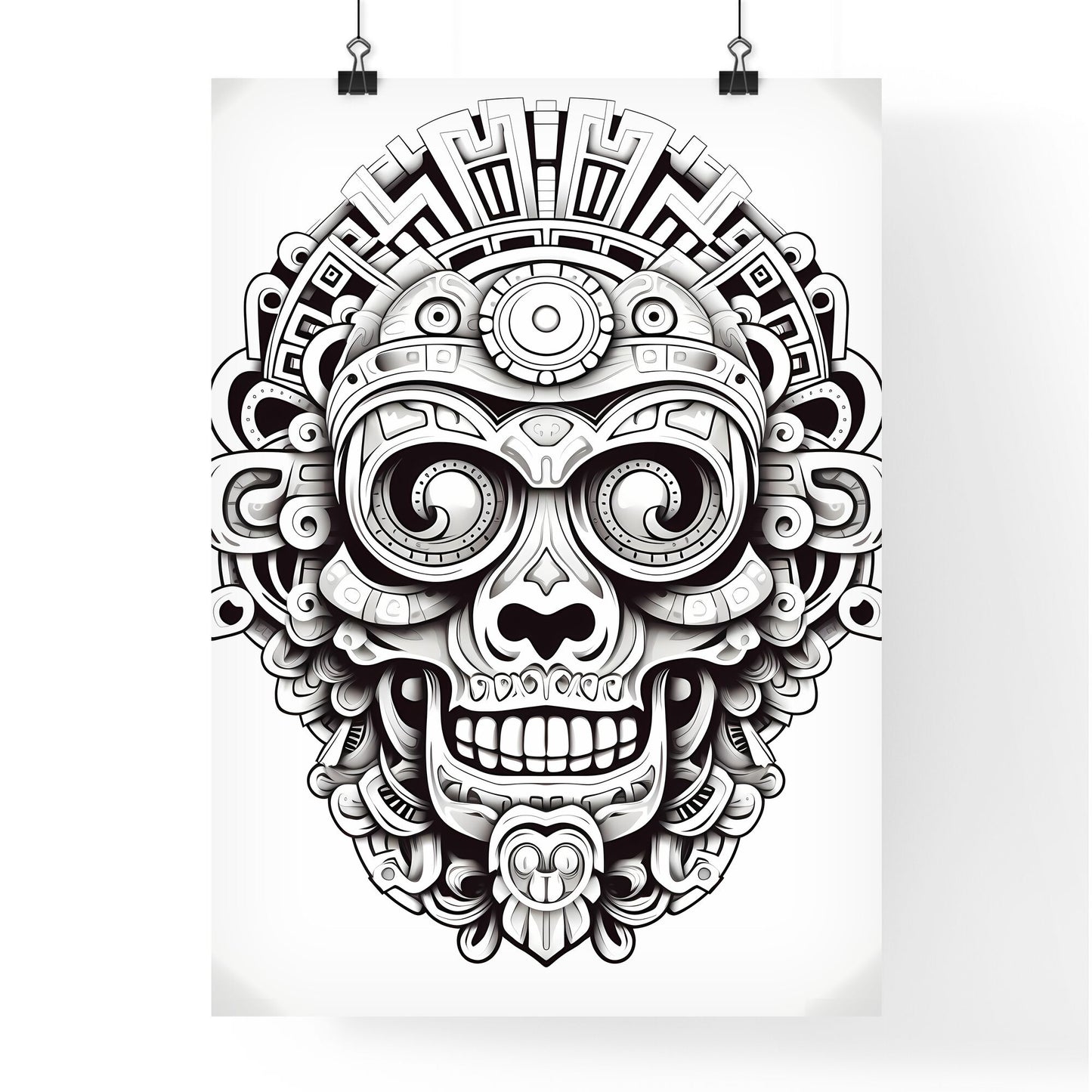 Skull With A Pattern Art Print Default Title