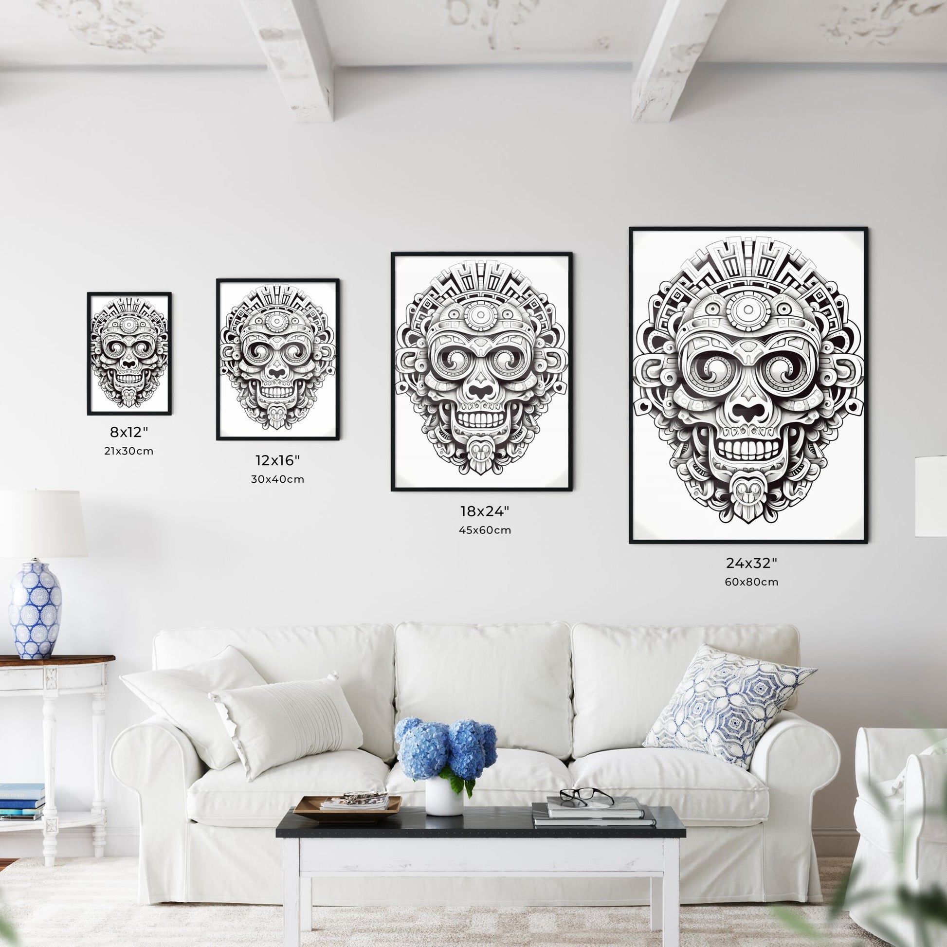 Skull With A Pattern Art Print Default Title