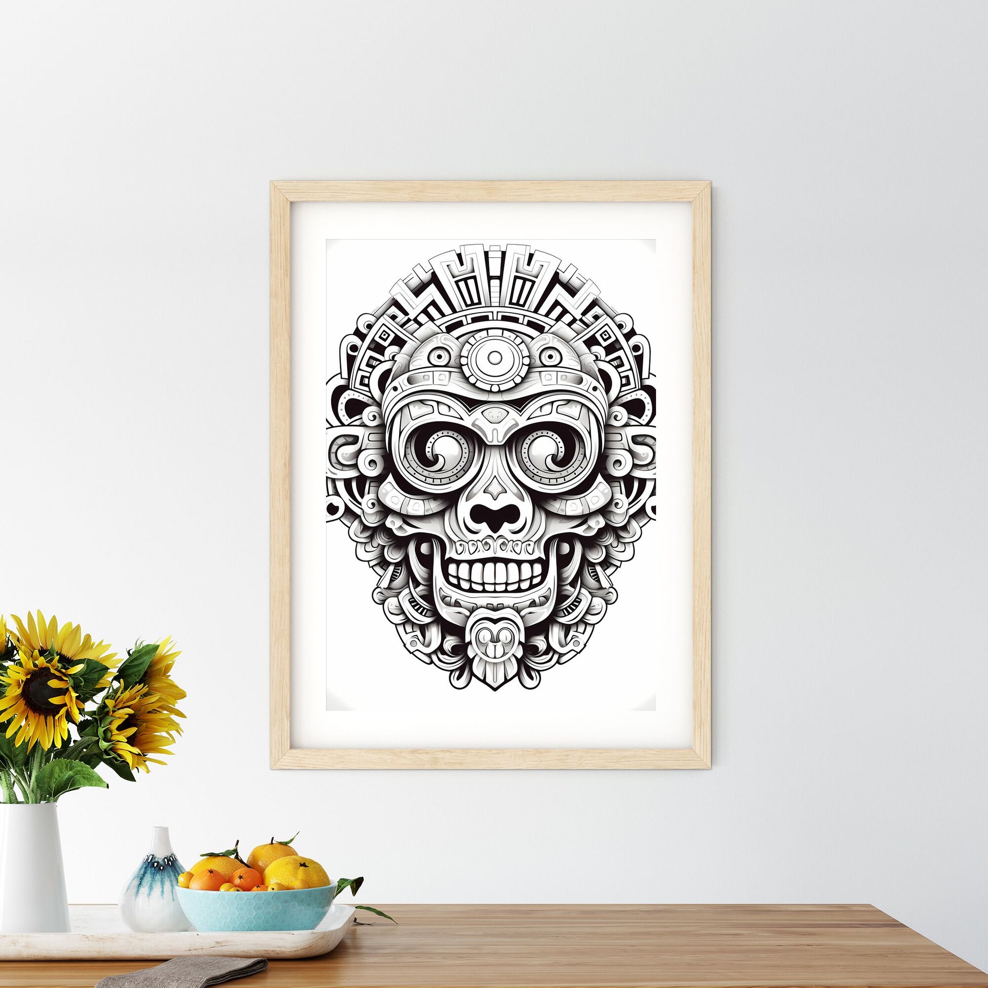 Skull With A Pattern Art Print Default Title