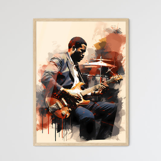 Man Playing A Guitar Art Print Default Title