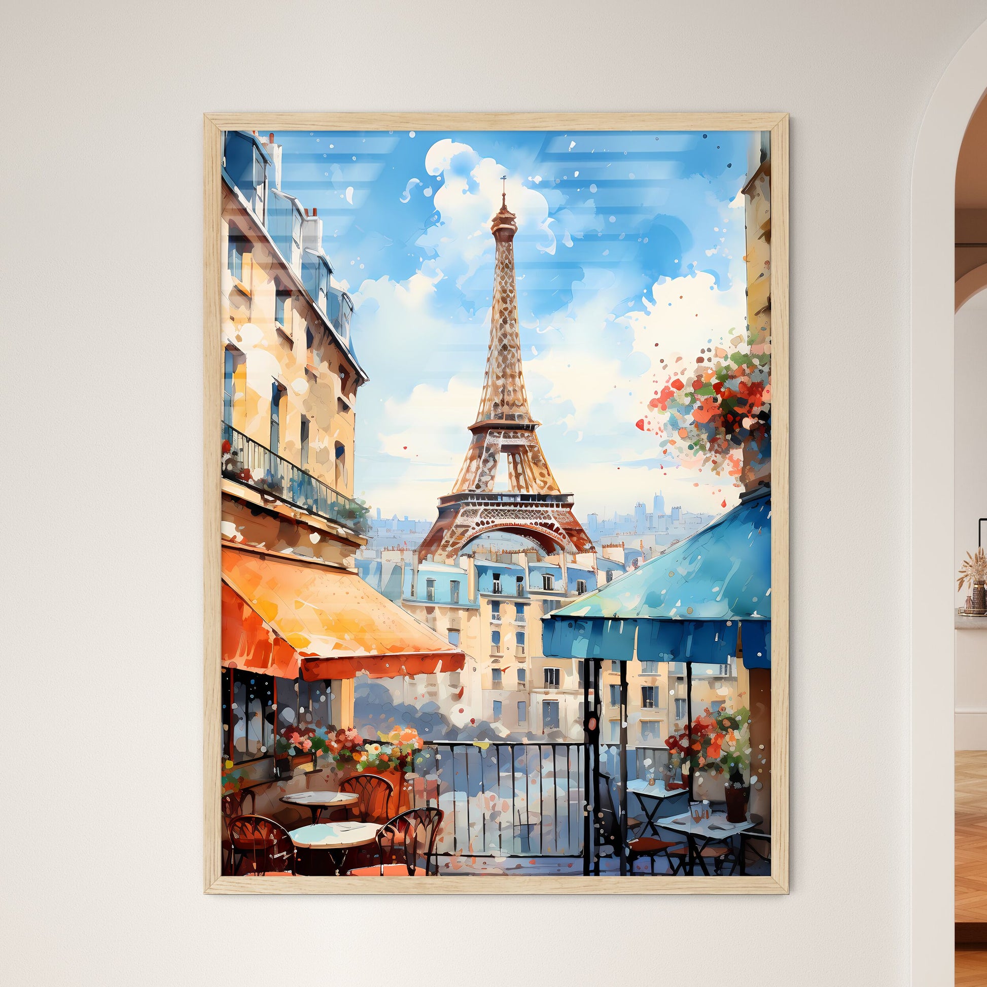 Watercolor Of A Tower In The Distance Art Print Framed Art