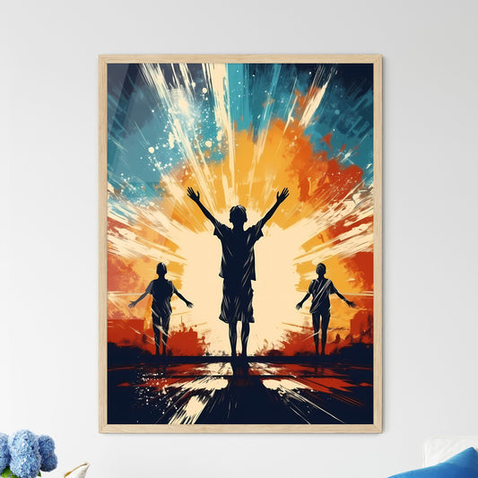 Group Of People With Their Arms Raised Art Print Default Title