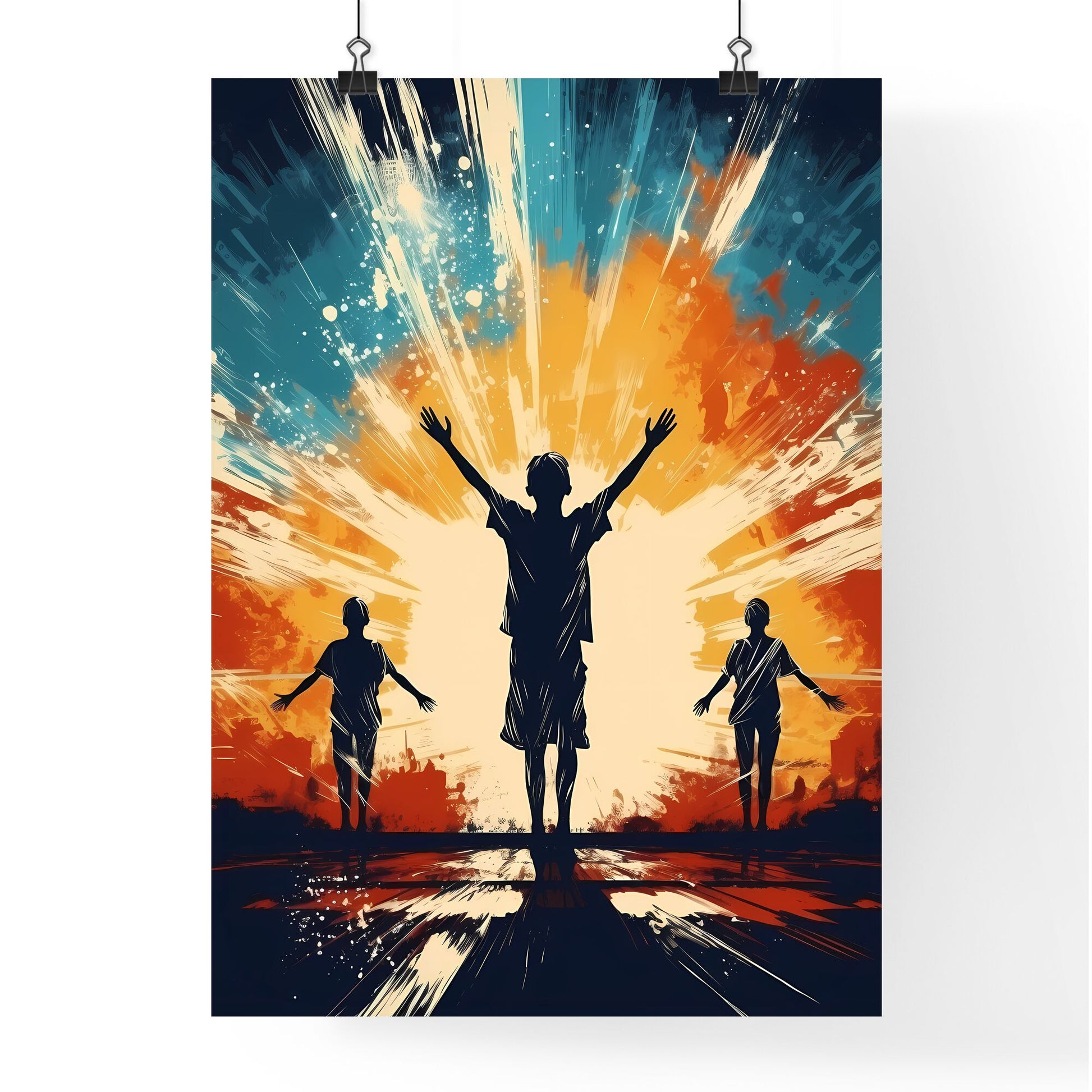 Group Of People With Their Arms Raised Art Print Default Title