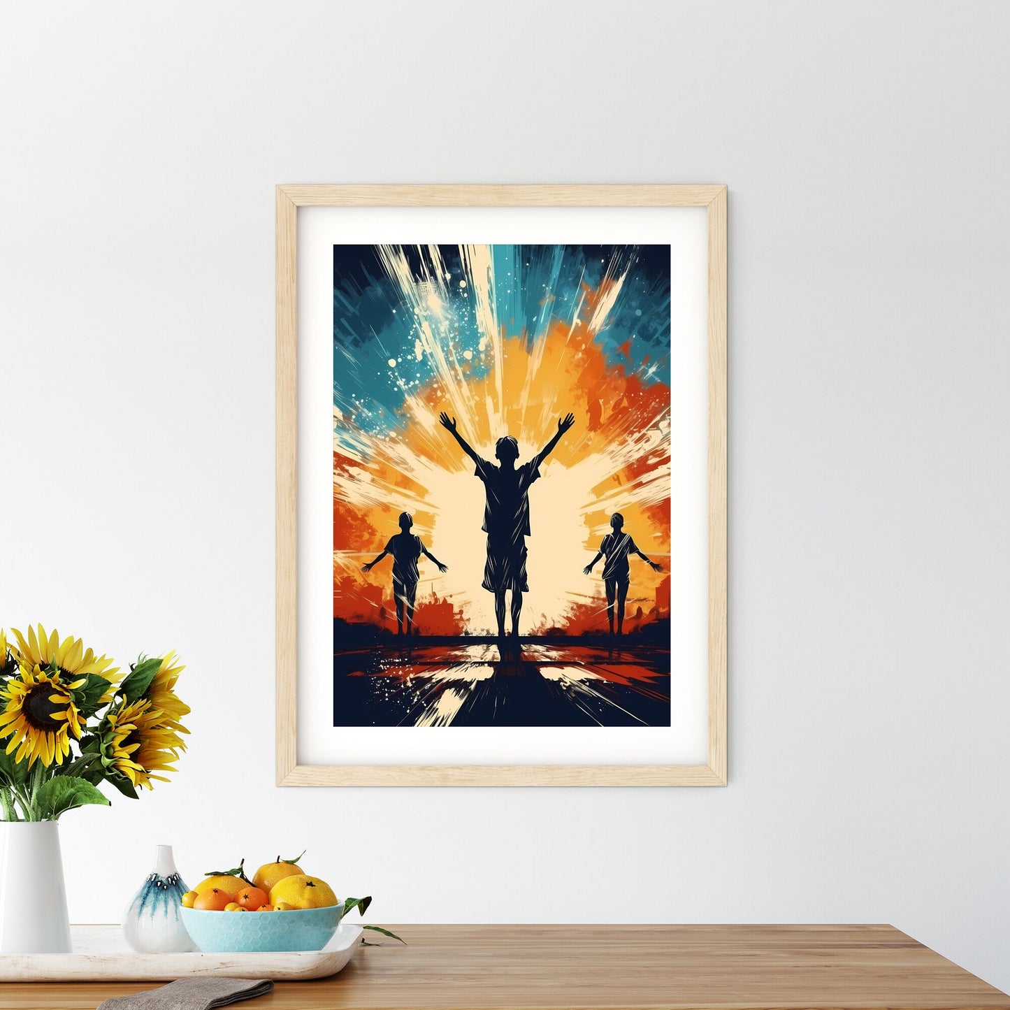 Group Of People With Their Arms Raised Art Print Default Title