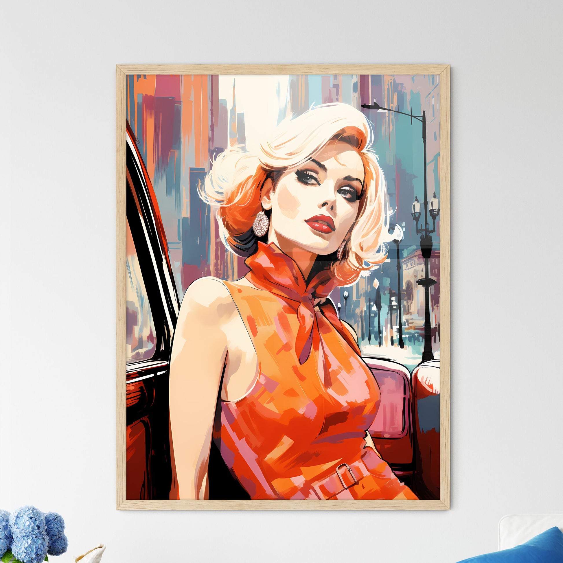 Woman In An Orange Dress Art Print Default Title