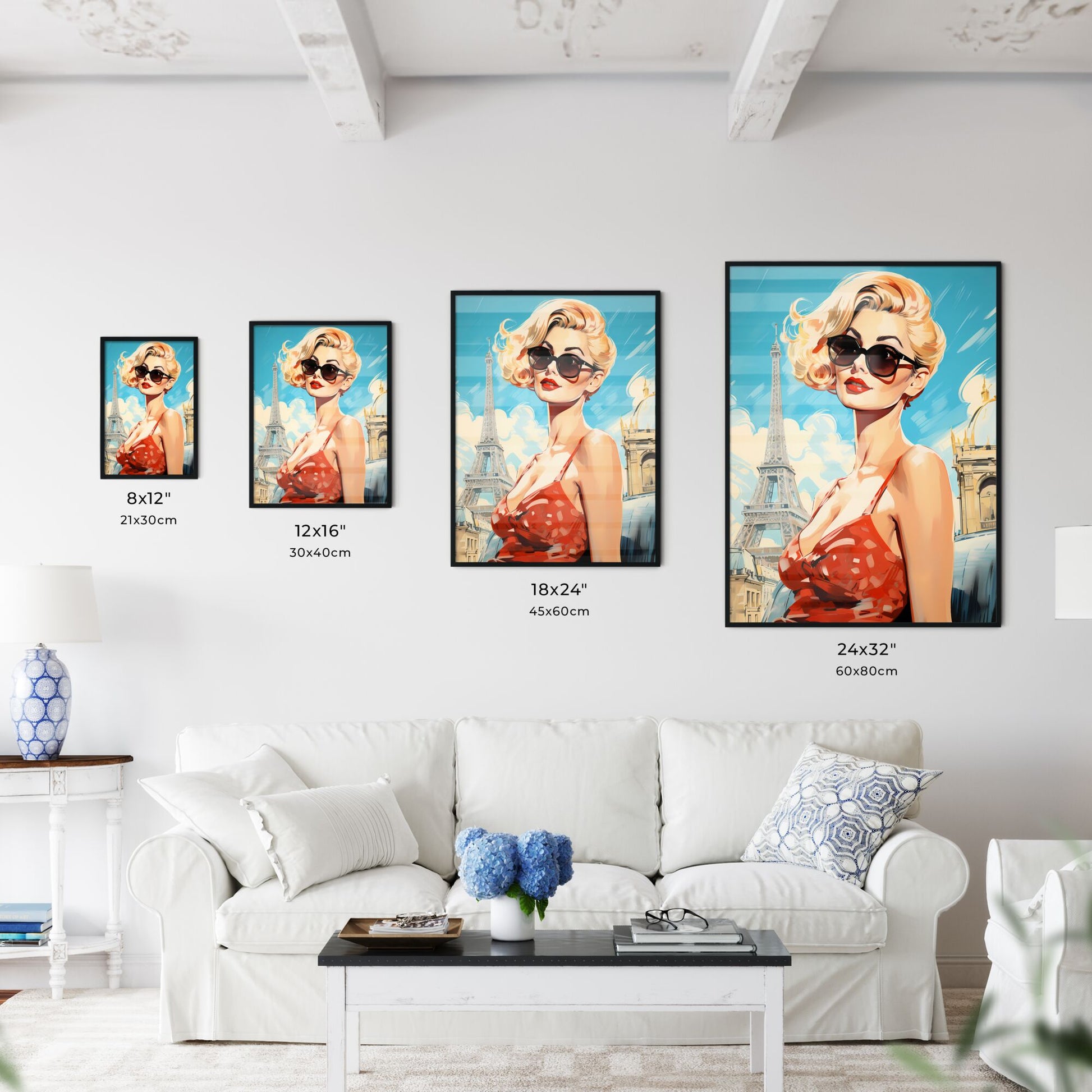 Woman Wearing Sunglasses And Red Dress Art Print Default Title