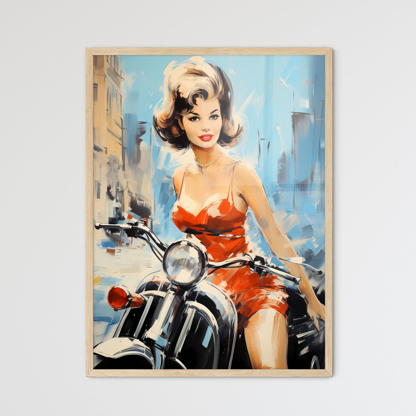 Woman On A Motorcycle Art Print Default Title