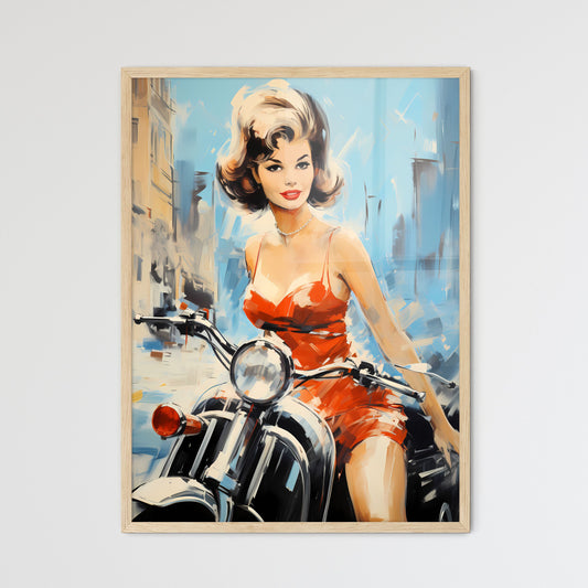 Woman On A Motorcycle Art Print Default Title