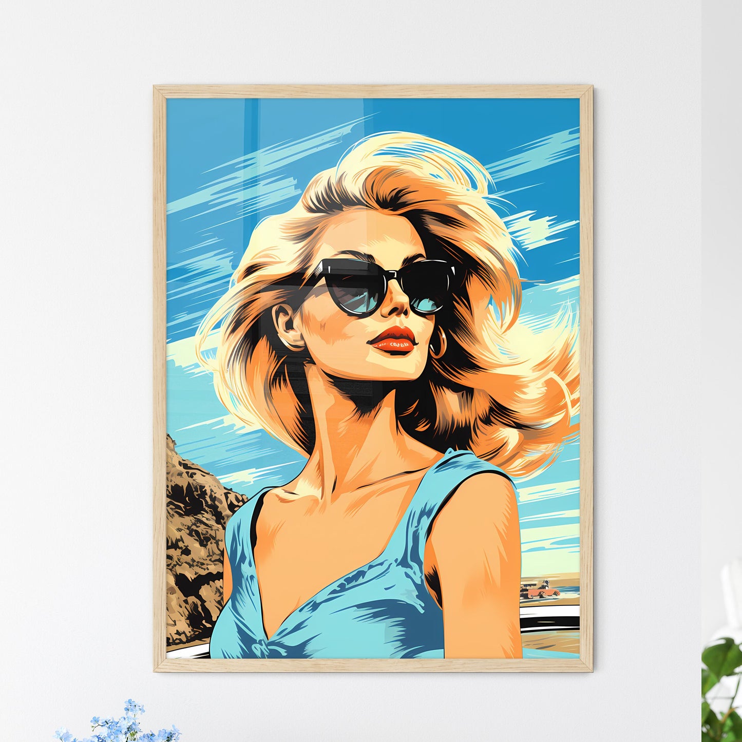 Woman Wearing Sunglasses And Looking At The Camera Art Print Default Title