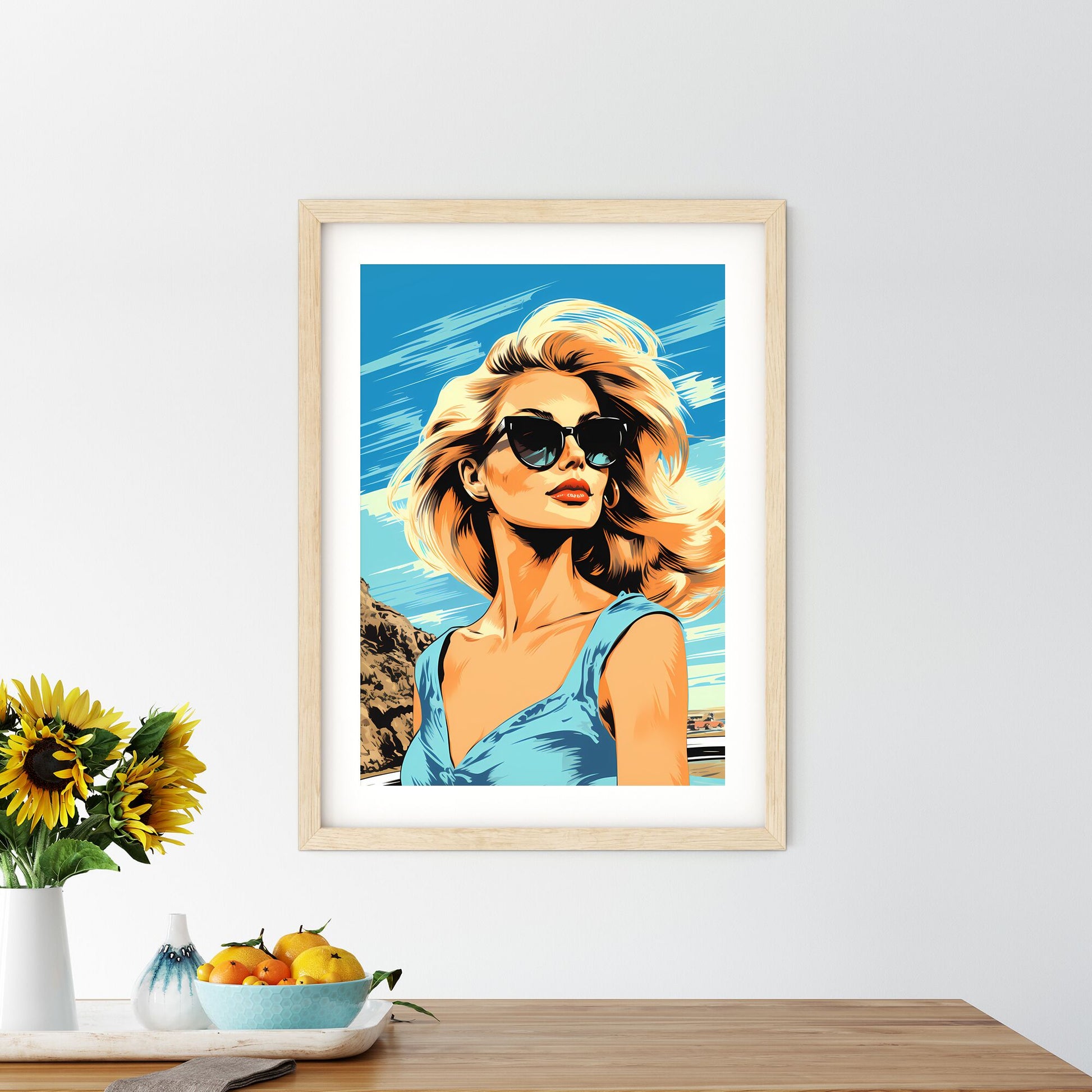 Woman Wearing Sunglasses And Looking At The Camera Art Print Default Title