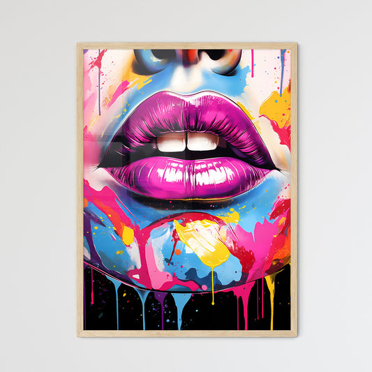 Colorful Lips And Mouth With Paint On It Art Print Default Title