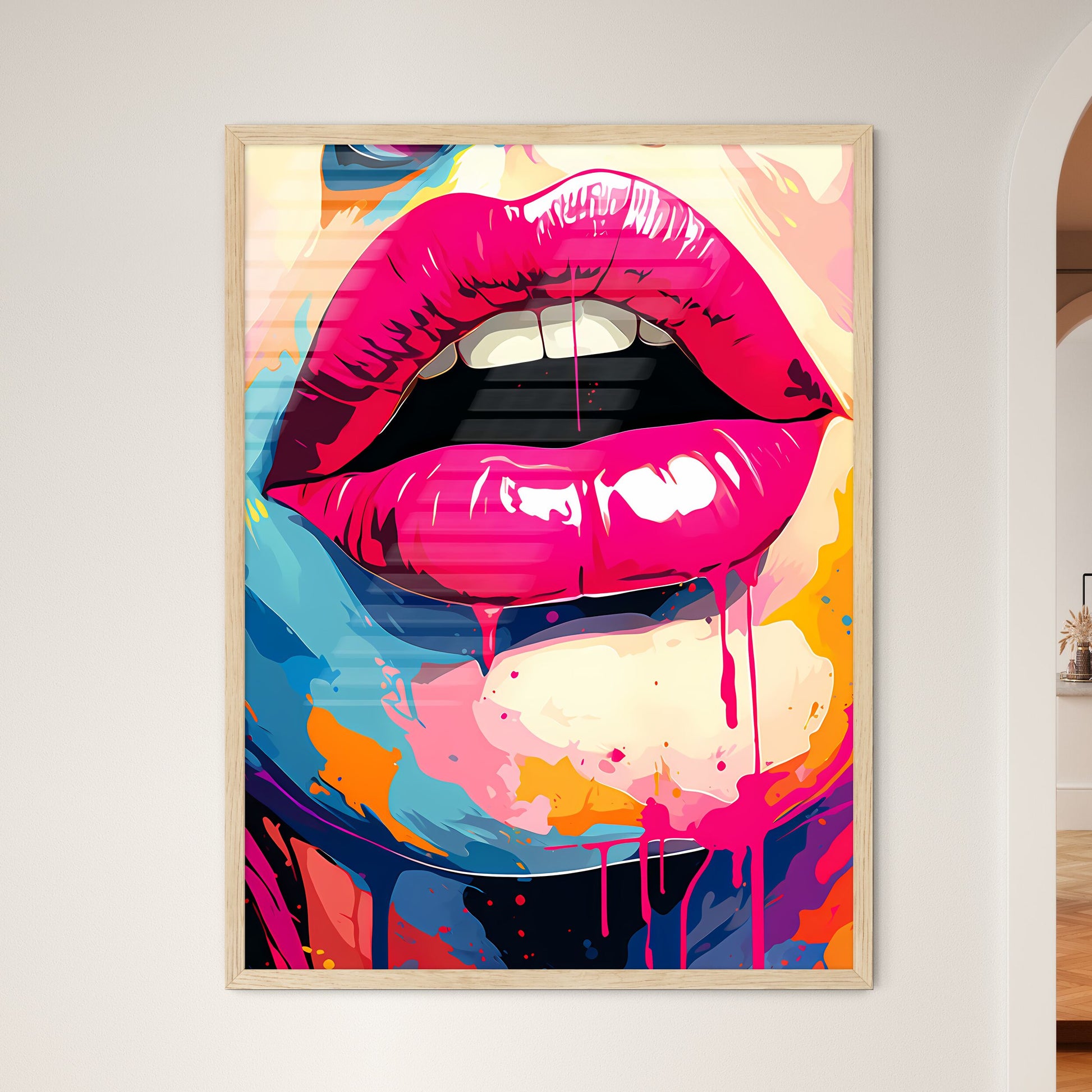 Close Up Of A Womans Lips Art Print Default Title