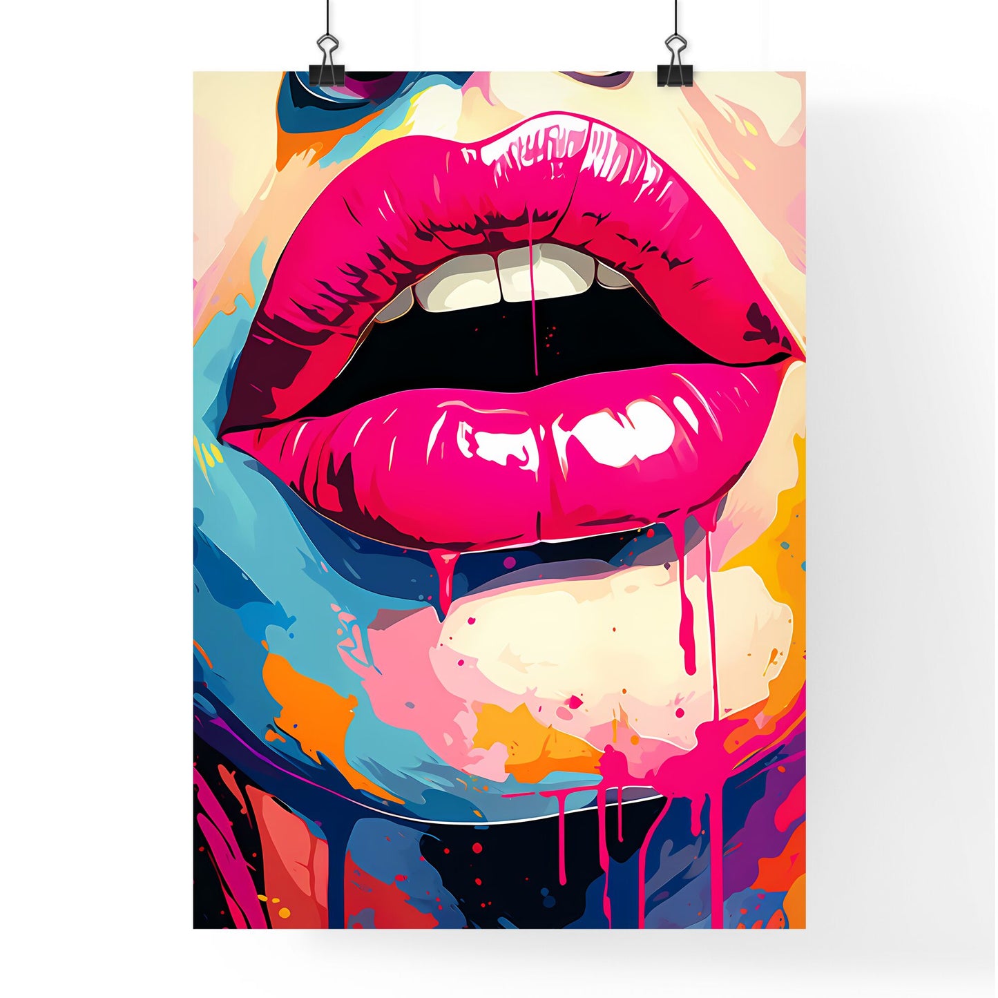 Close Up Of A Womans Lips Art Print Default Title