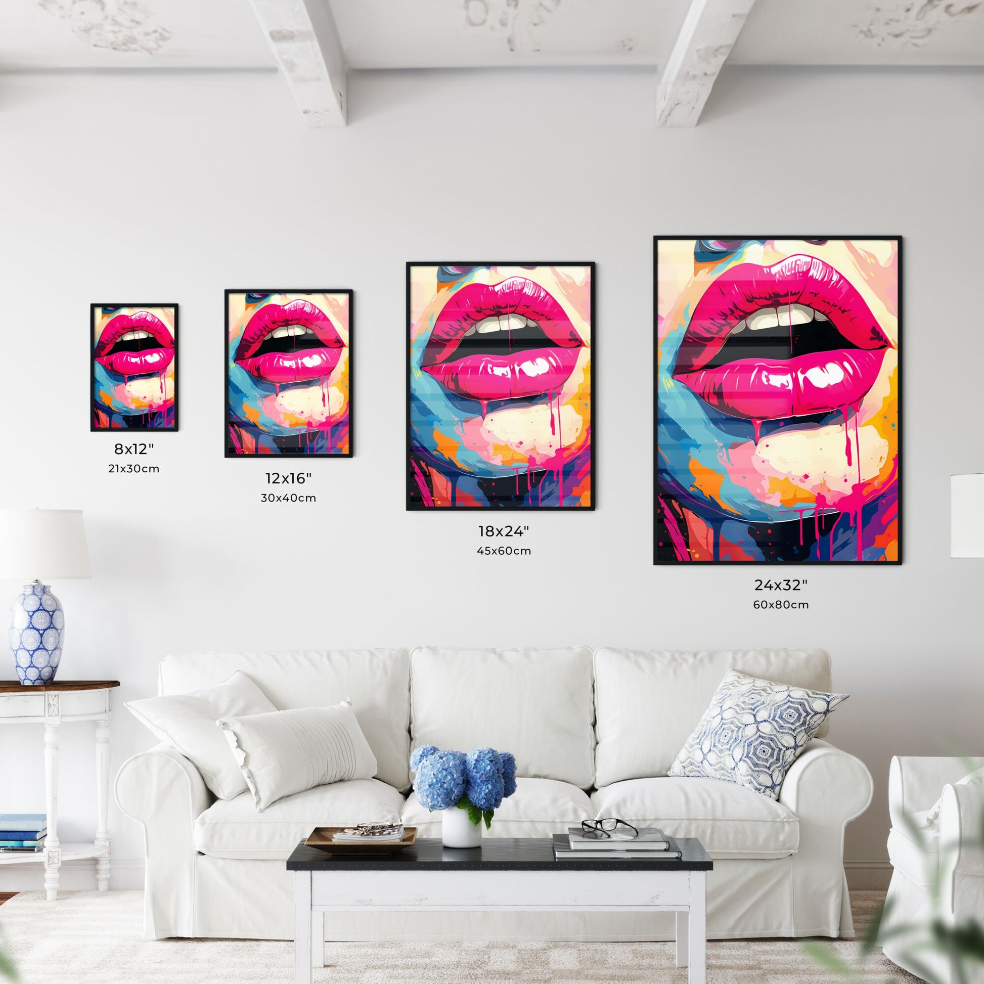 Close Up Of A Womans Lips Art Print Default Title