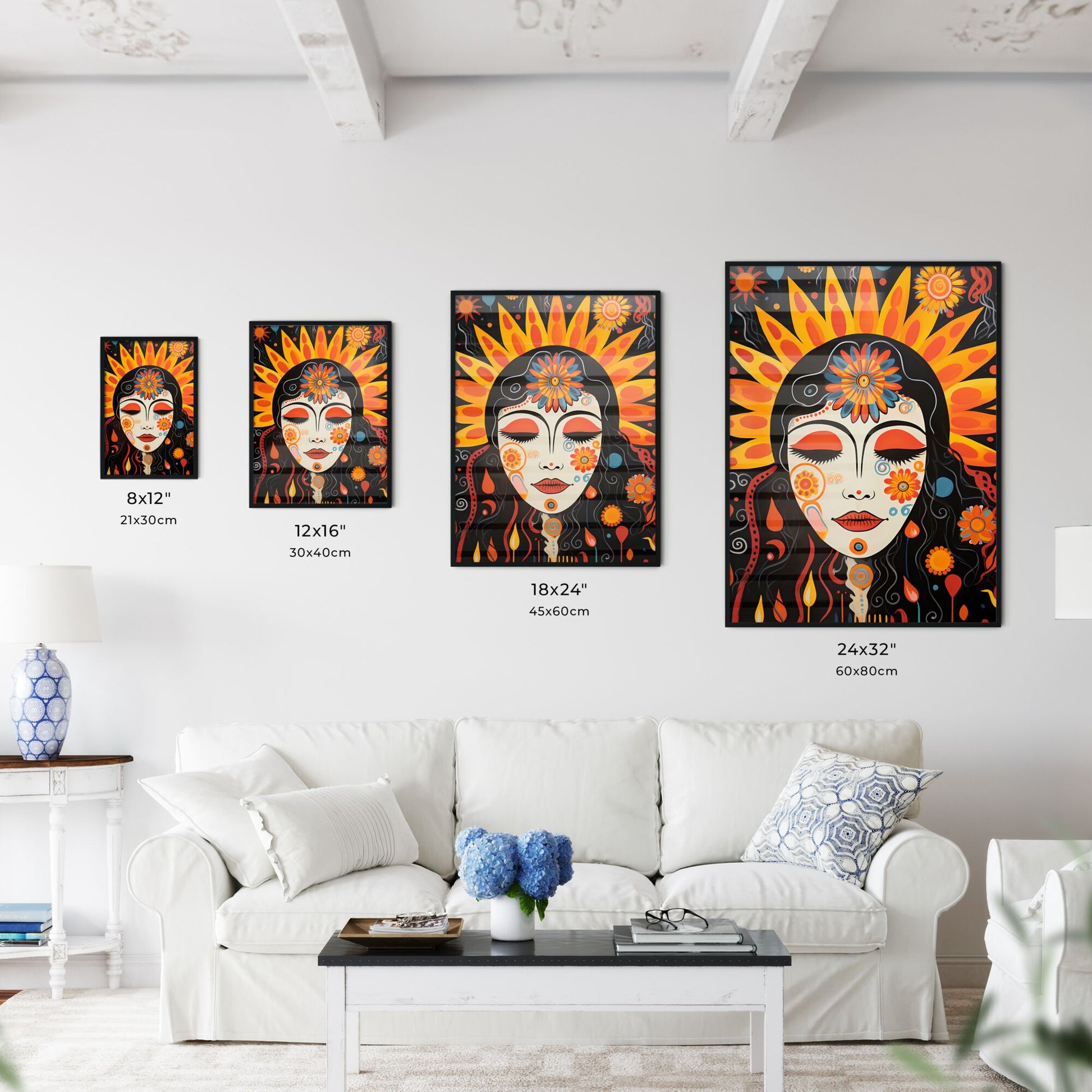 Painting Of A Woman With Flowers On Her Head Art Print Default Title