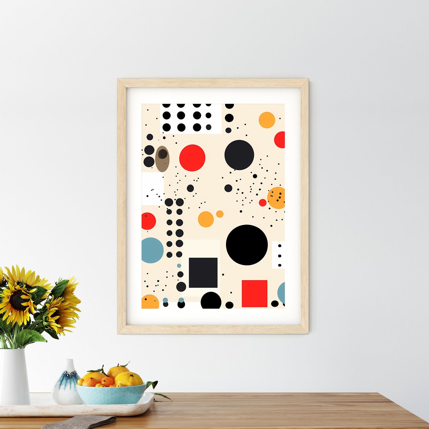 Pattern Of Different Colored Circles And Squares Art Print Default Title