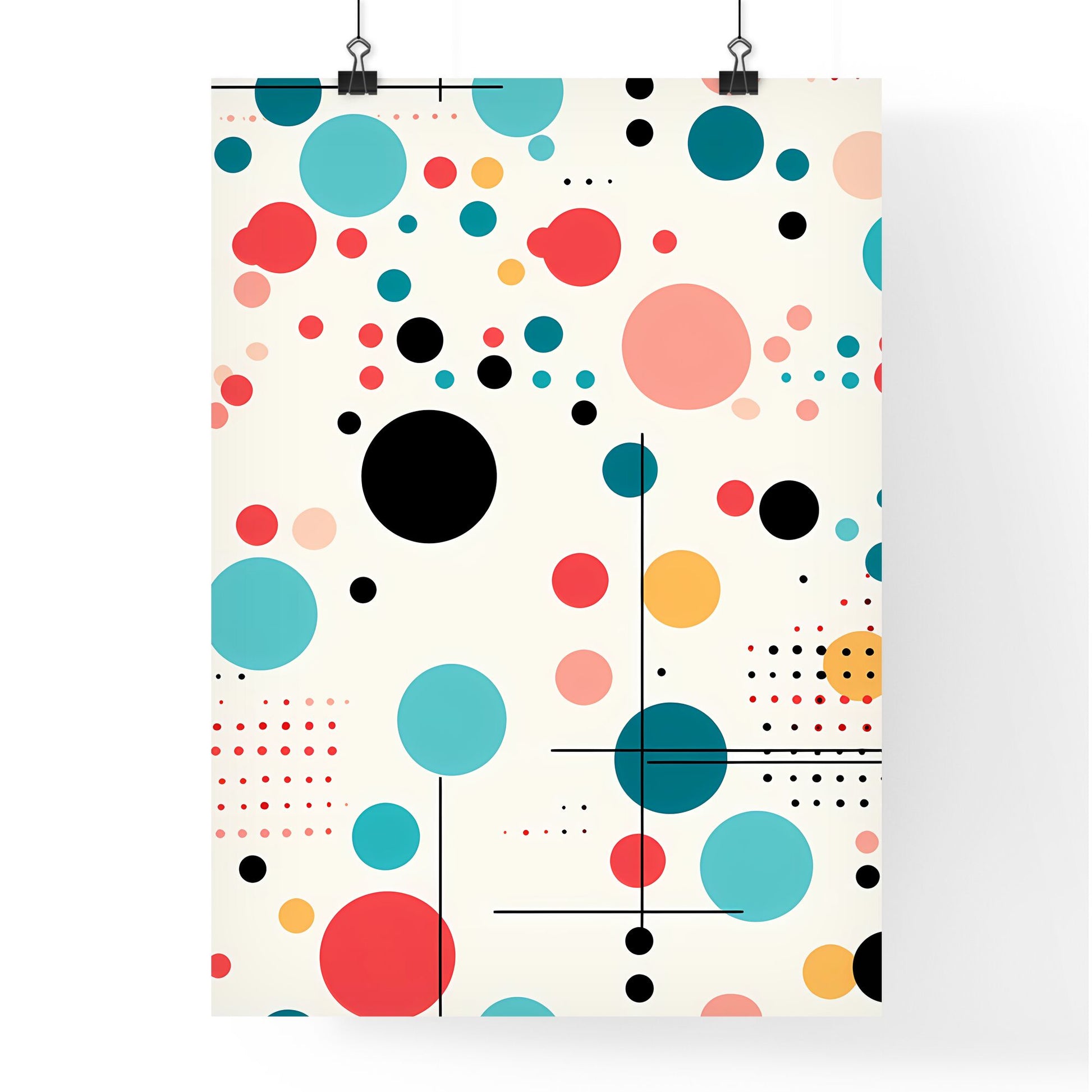 Colorful Circles And Lines Art Print Default Title
