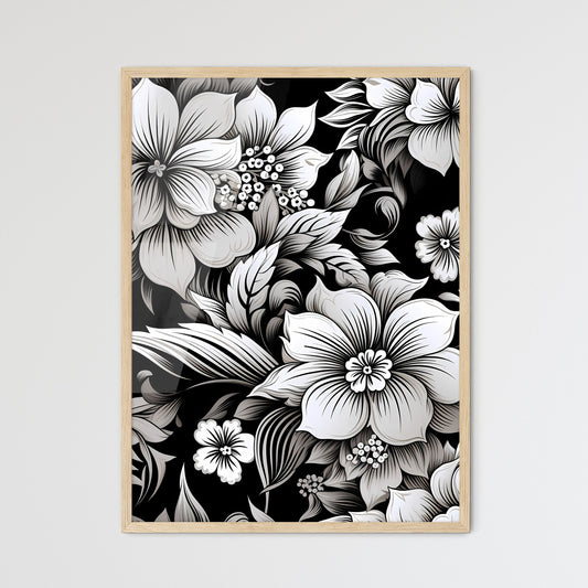 Black And White Floral Pattern Art Print Default Title