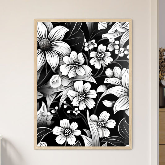 Black And White Floral Pattern Art Print Default Title